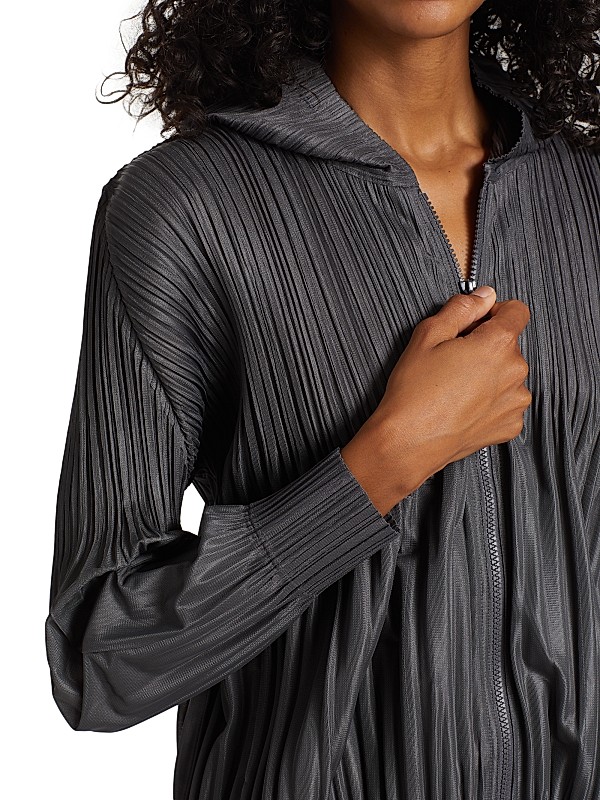 Shop Pleats Please Issey Miyake Fluffy Basics Zip Jacket Shop Pleats Please Issey Miyake Fluffy Basics Zip Jacket