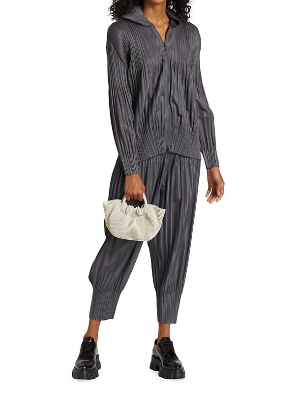 Shop Pleats Please Issey Miyake Fluffy Basics Zip Jacket Shop Pleats Please Issey Miyake Fluffy Basics Zip Jacket
