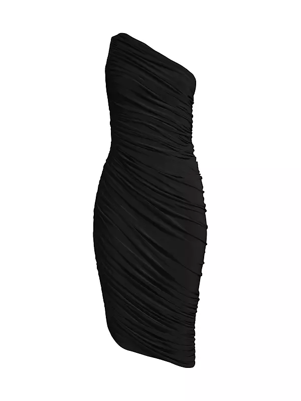 Norma Kamali Diana' Ruched One-Shoulder Dress - Black
