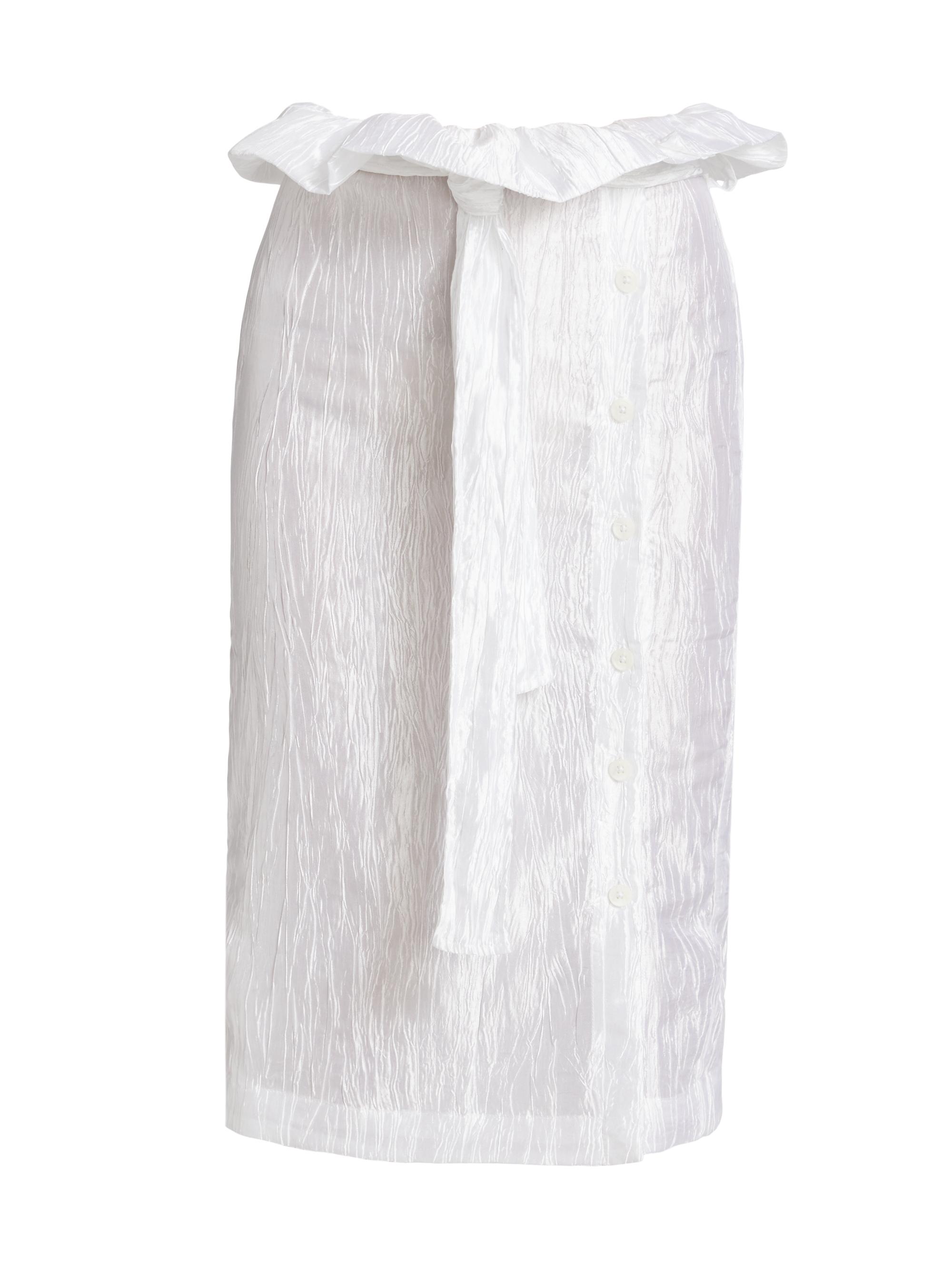 Izayla Women's Crinkled Taffeta Pleated Skirt - White