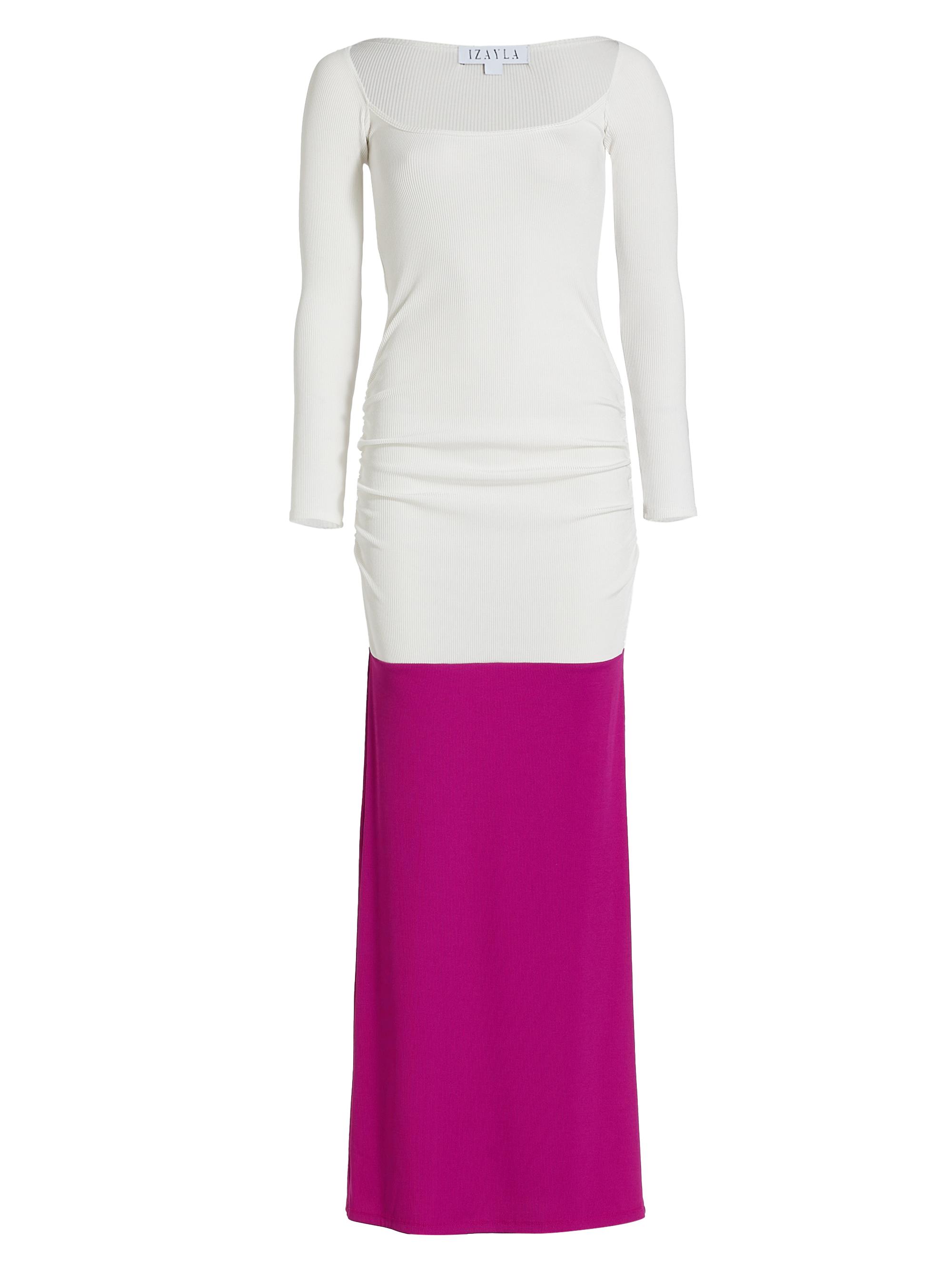 Izayla Women's Colorblock Maxi Dress - White Fuscia