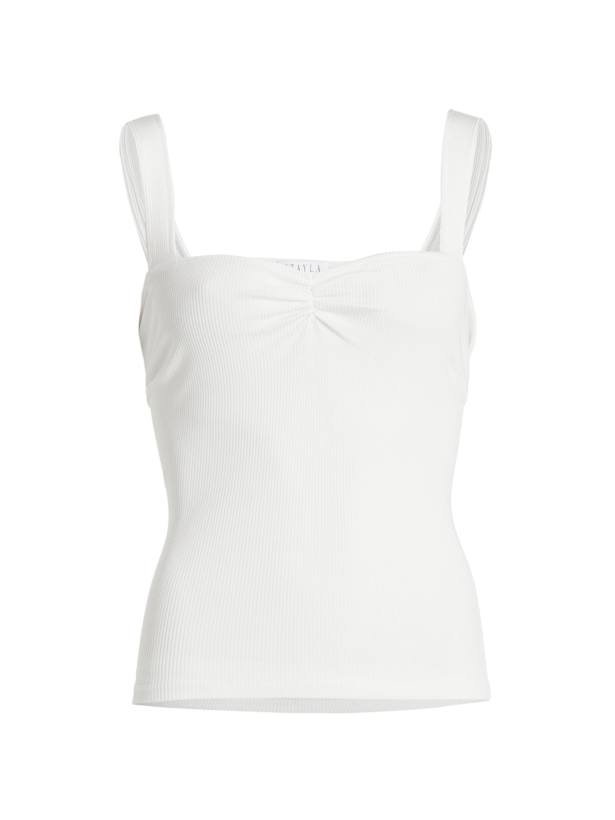 Izayla Women's Ruched Jersey Tank Top - White
