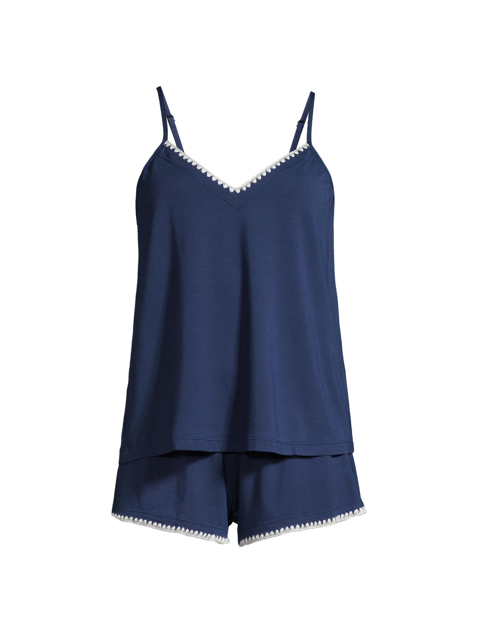 Eberjey Women's Frida Whip Stitch Cami & Shorts Pajama Set - Navy