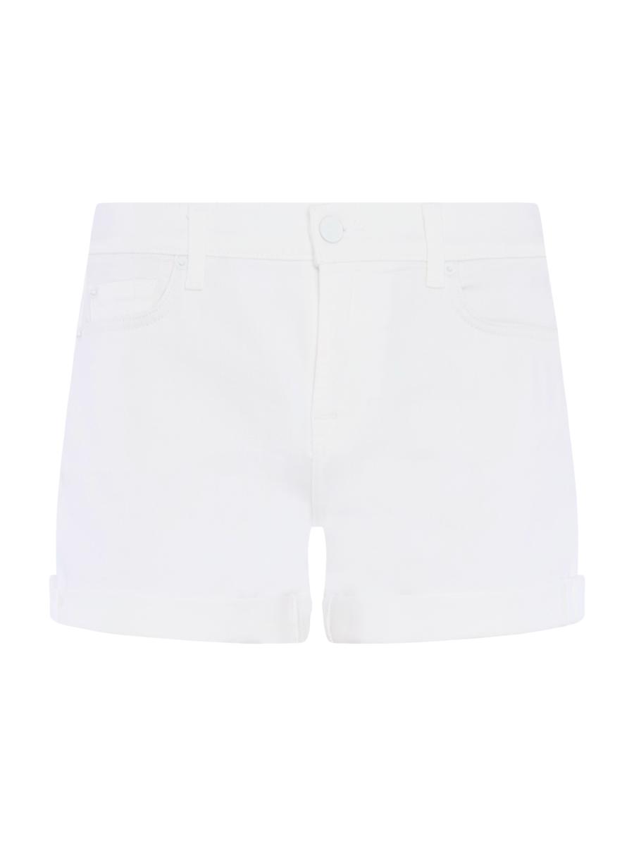 7 For All Mankind Low-Rise Stretch Denim Rolled Shorts | Saks