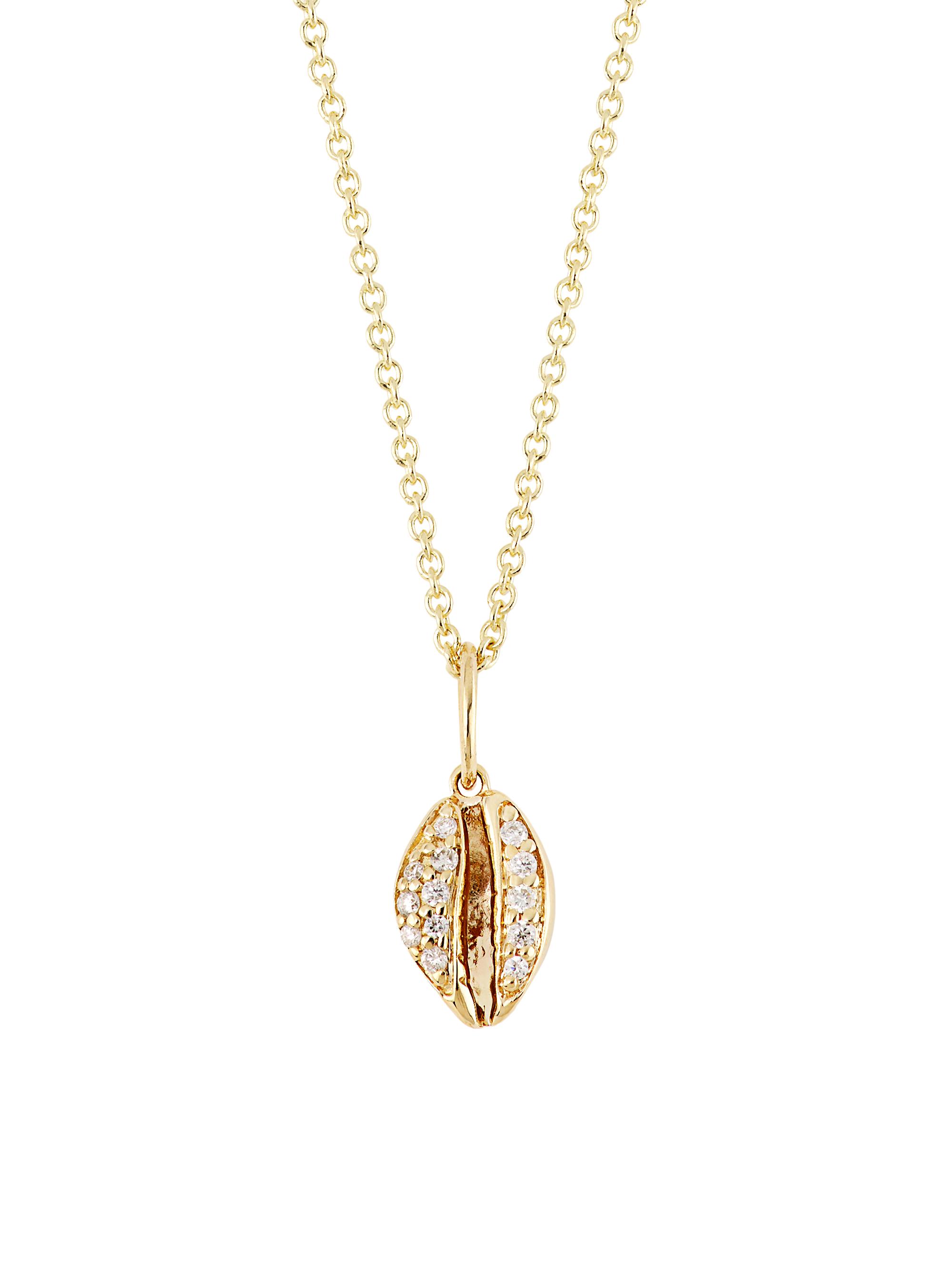 Sydney Evan Women's 14K Yellow Gold & Diamond  Cowrie-Shell Pendant Necklace