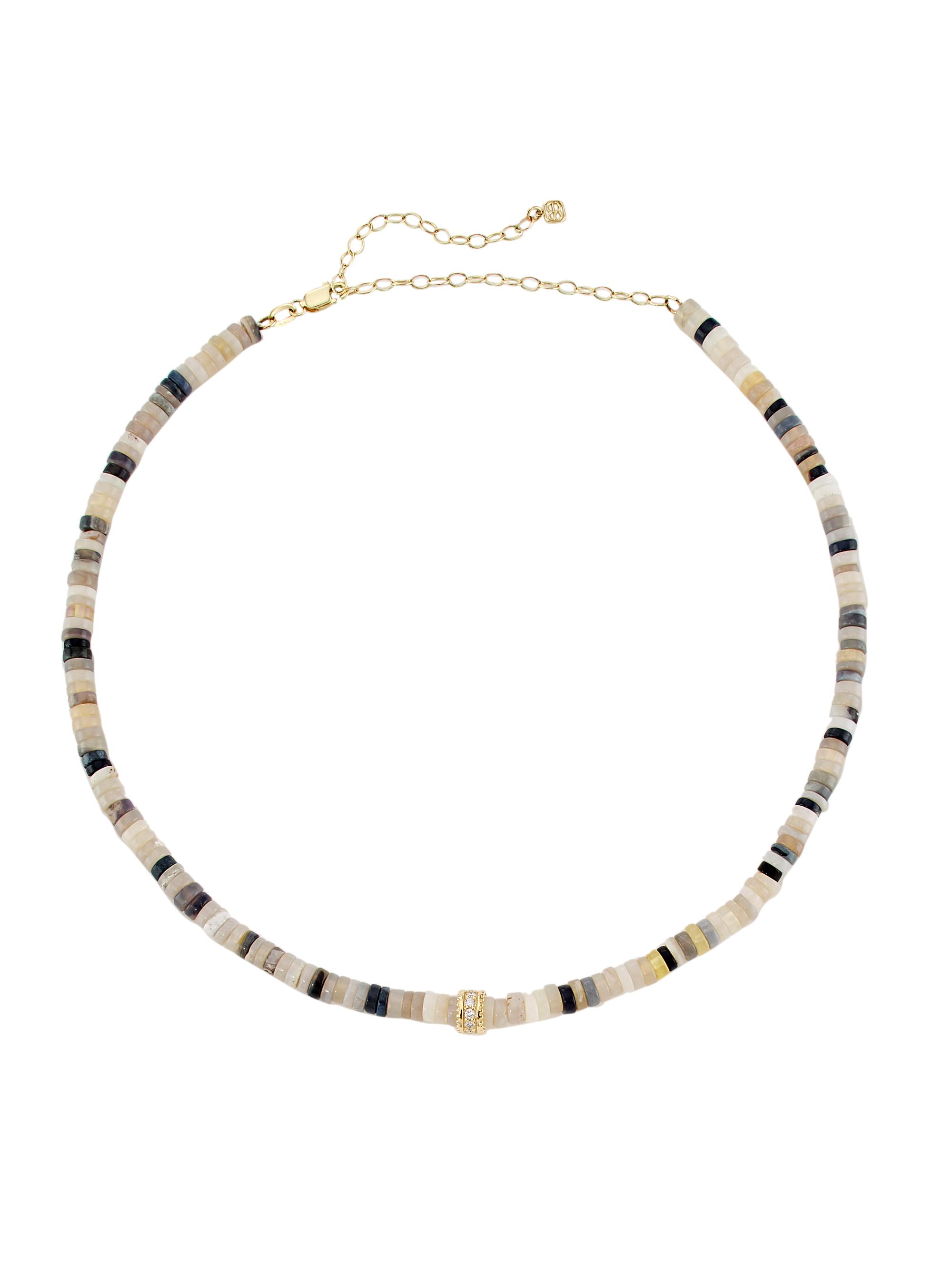 Sydney Evan Women's 14K Yellow Gold, Australian Opal Heishi Bead, & Diamond Choker