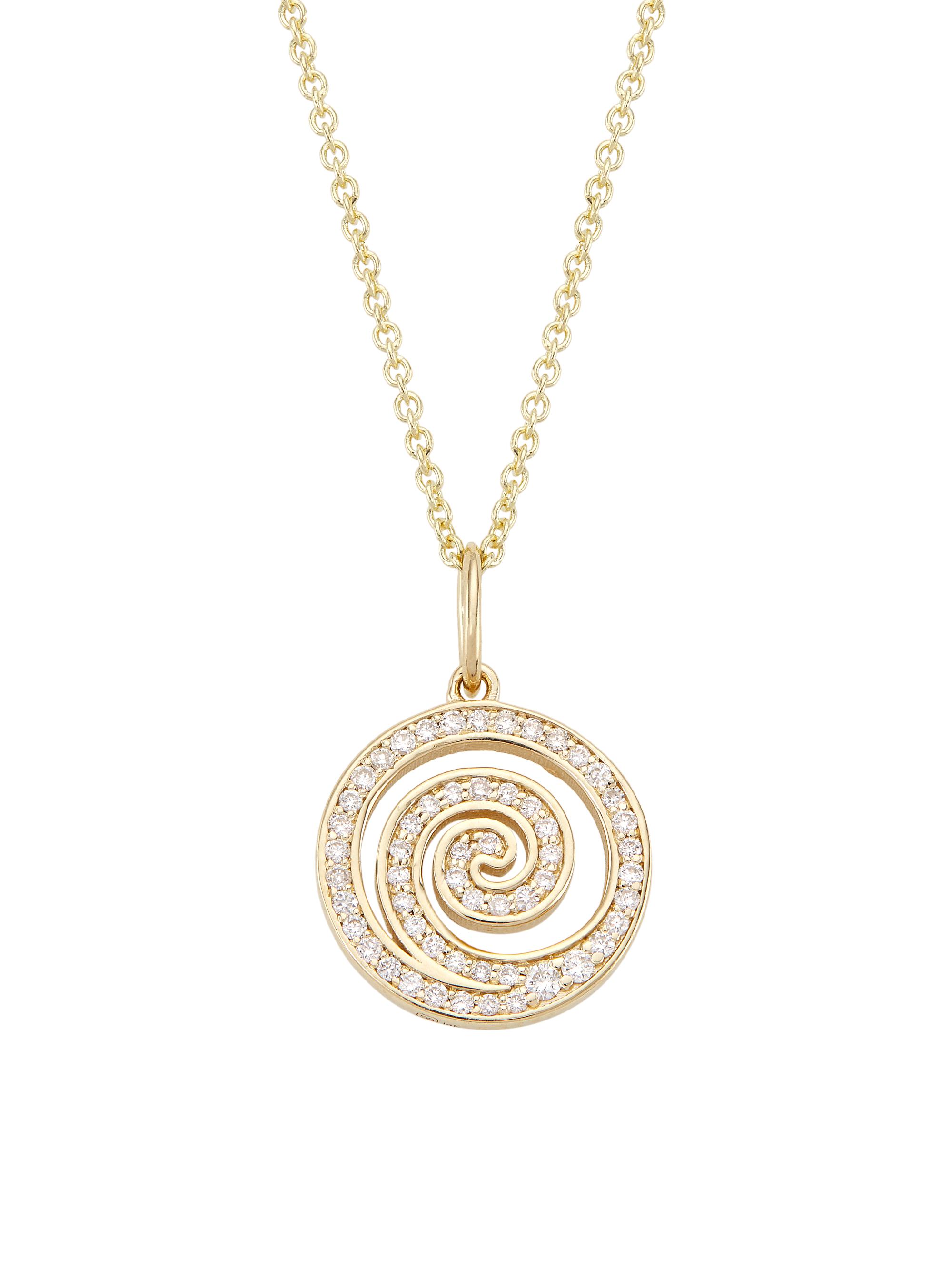 Sydney Evan Women's 14K Yellow Gold & Diamond Spiral Pendant Necklace