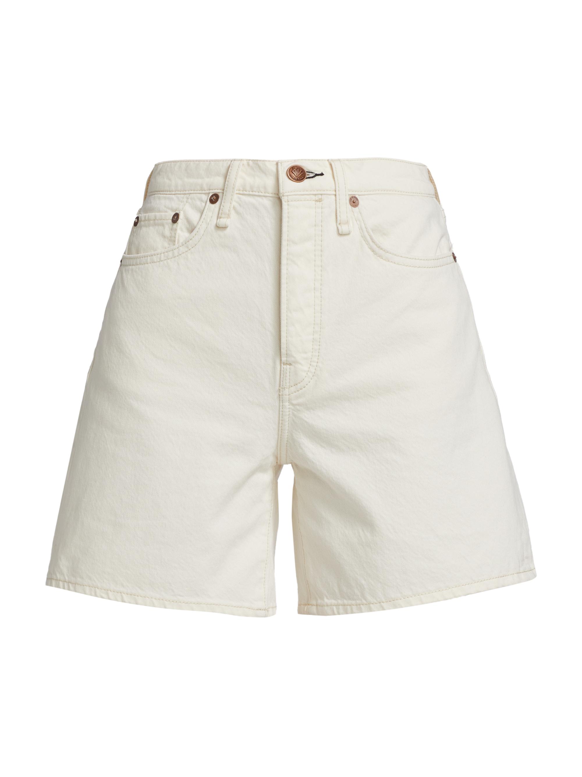 rag & bone Women's Maya High-Waisted Denim Shorts - Ecru