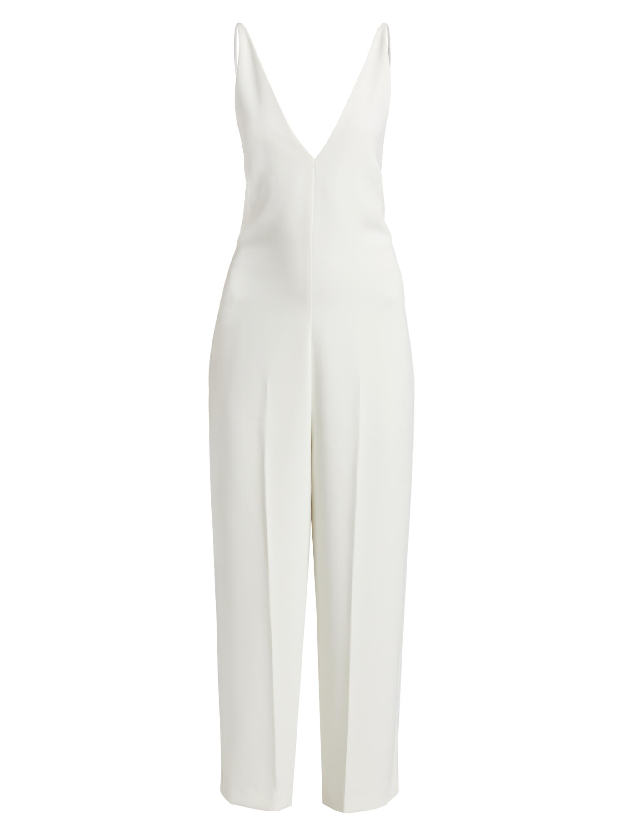 Halston Women's Julianna Crepe Crop Jumpsuit - Chalk