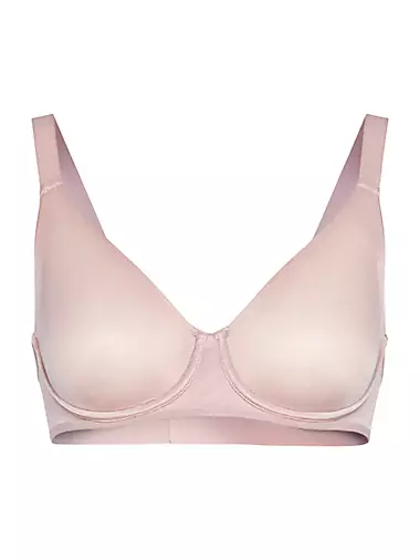 Wolford SHEER LOGO PUSH-UP BRA Pink Lace Logo Demi Lift Luxury Lingerie 38D  85D