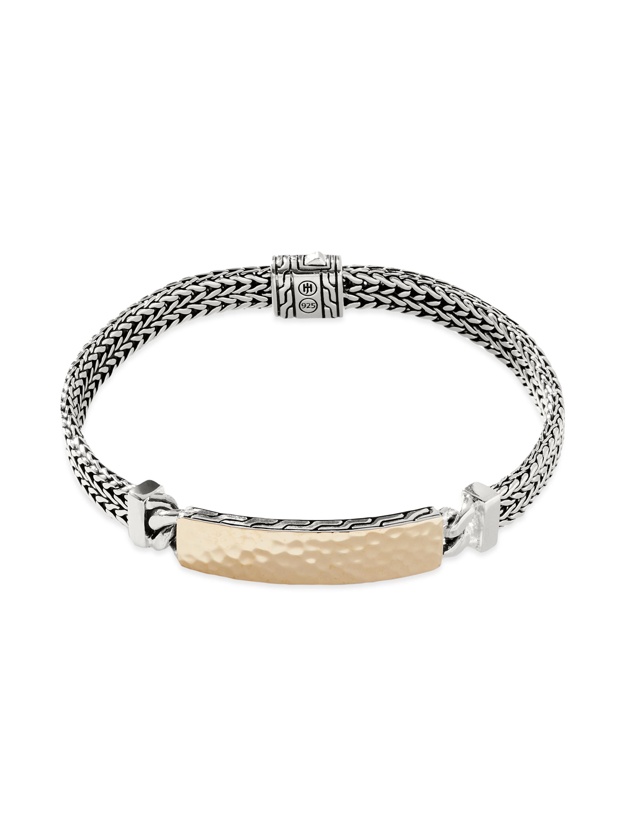 John Hardy Men's Rata Station Sterling Silver & 18K Gold Chain Bracelet - Silver