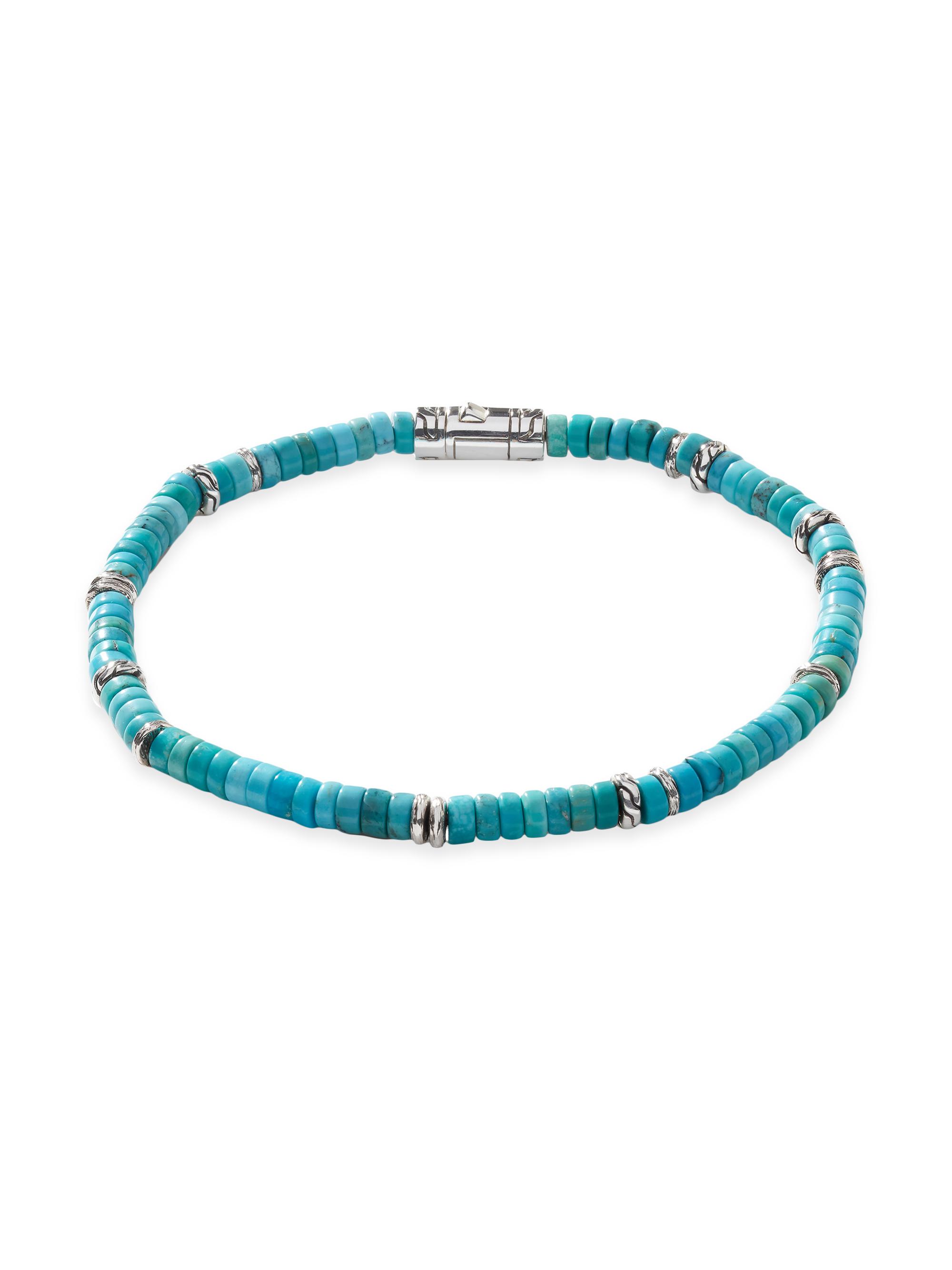 John Hardy Men's Sterling Silver & Turquoise Heishi Beaded Bracelet - Blue