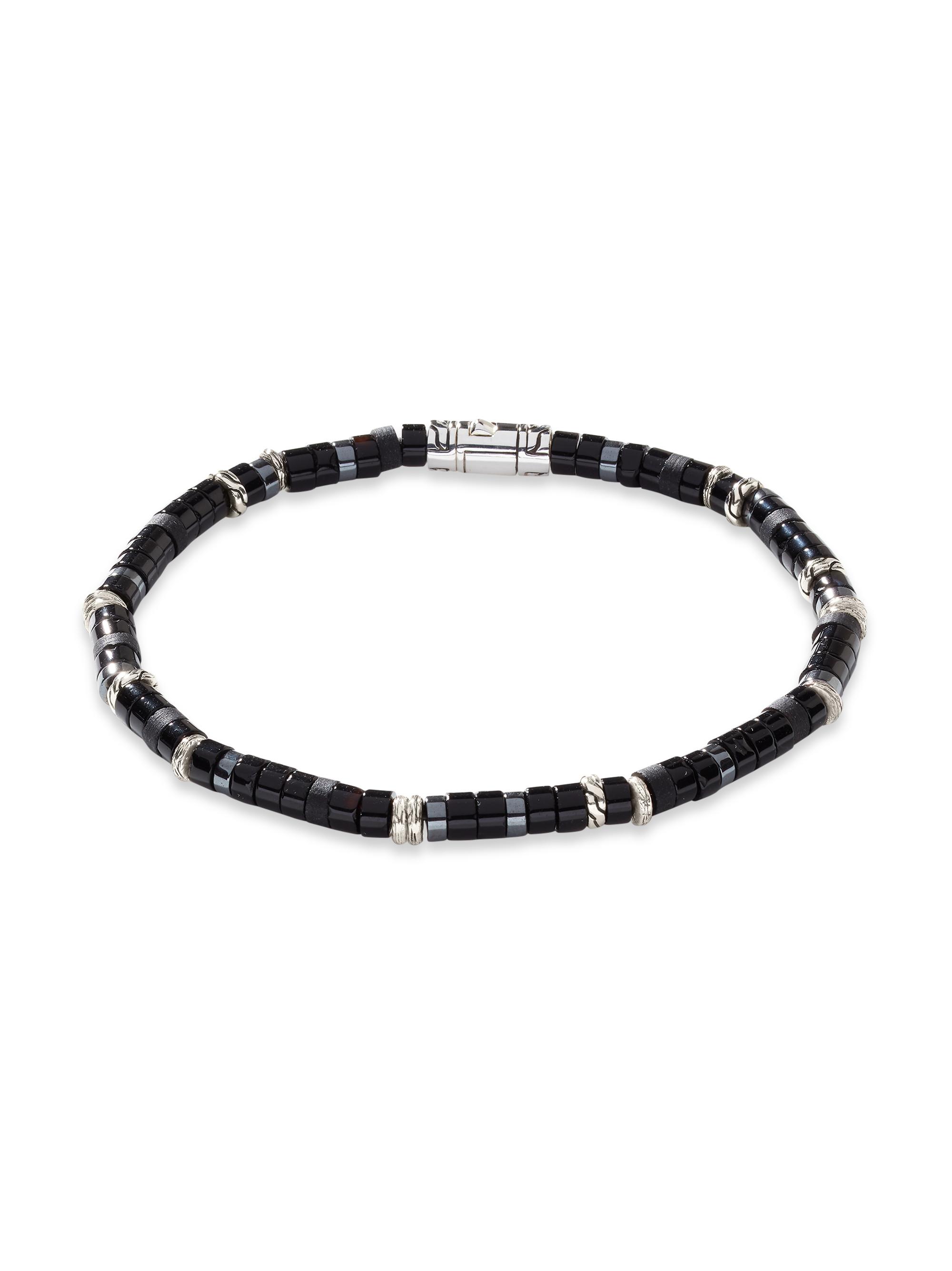 John Hardy Men's Sterling Silver, Black Onyx, & Hematite Heishi Beaded Bracelet - Black