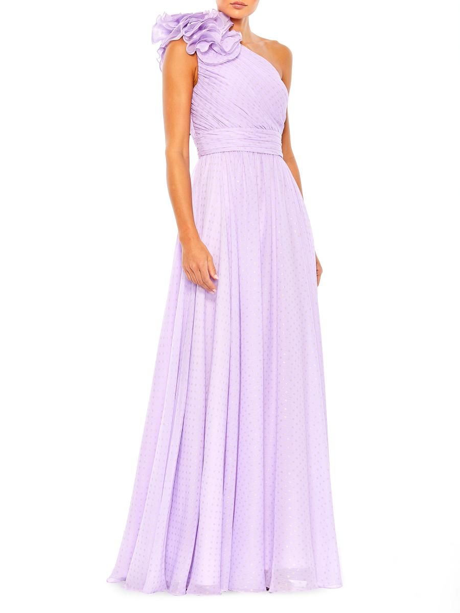 Mac Duggal One-Shoulder Polka Dot Gown | Saks Fifth Avenue