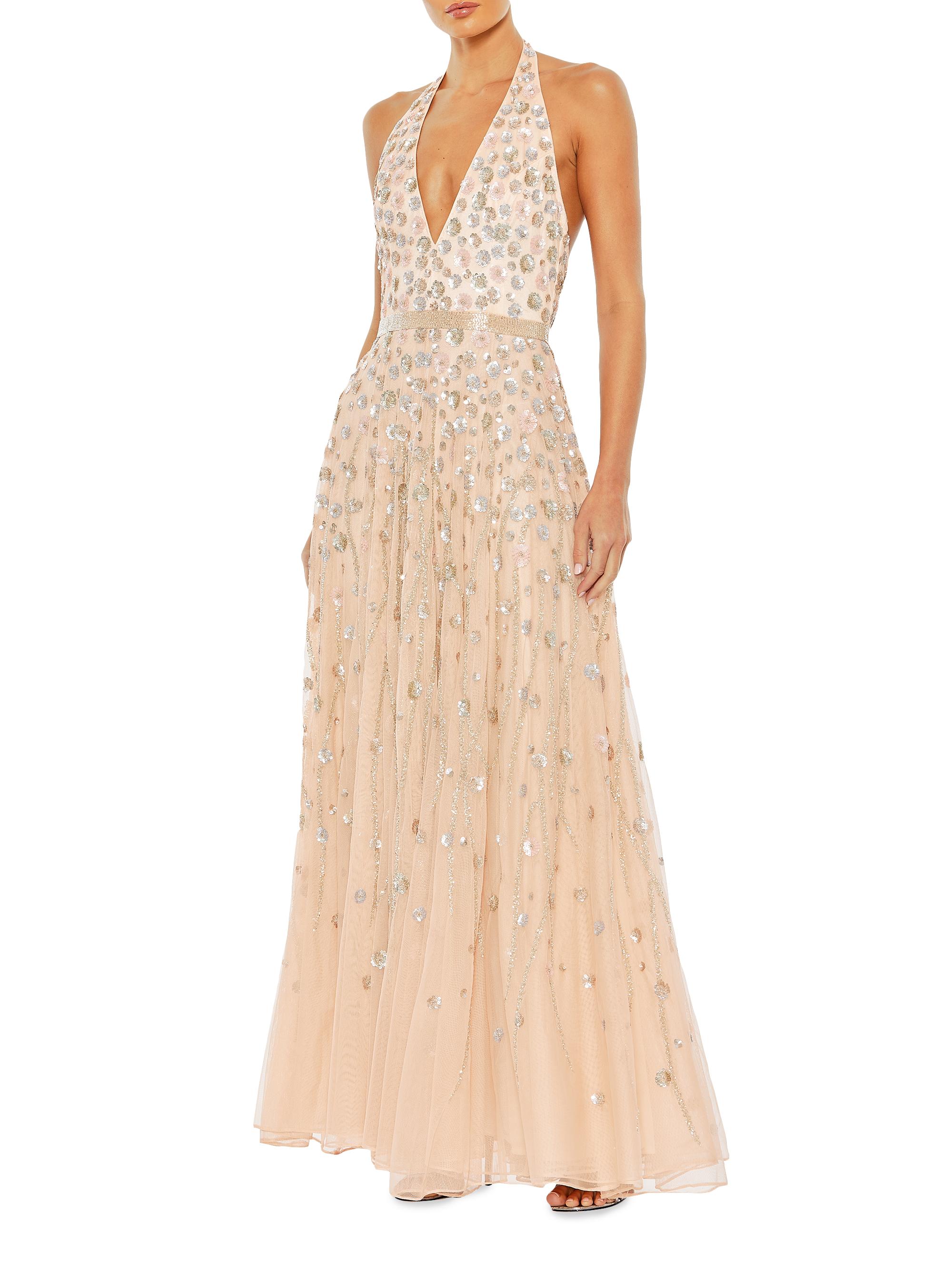 Mac Duggal Women's Embellished A-Line Halter Gown - Blush