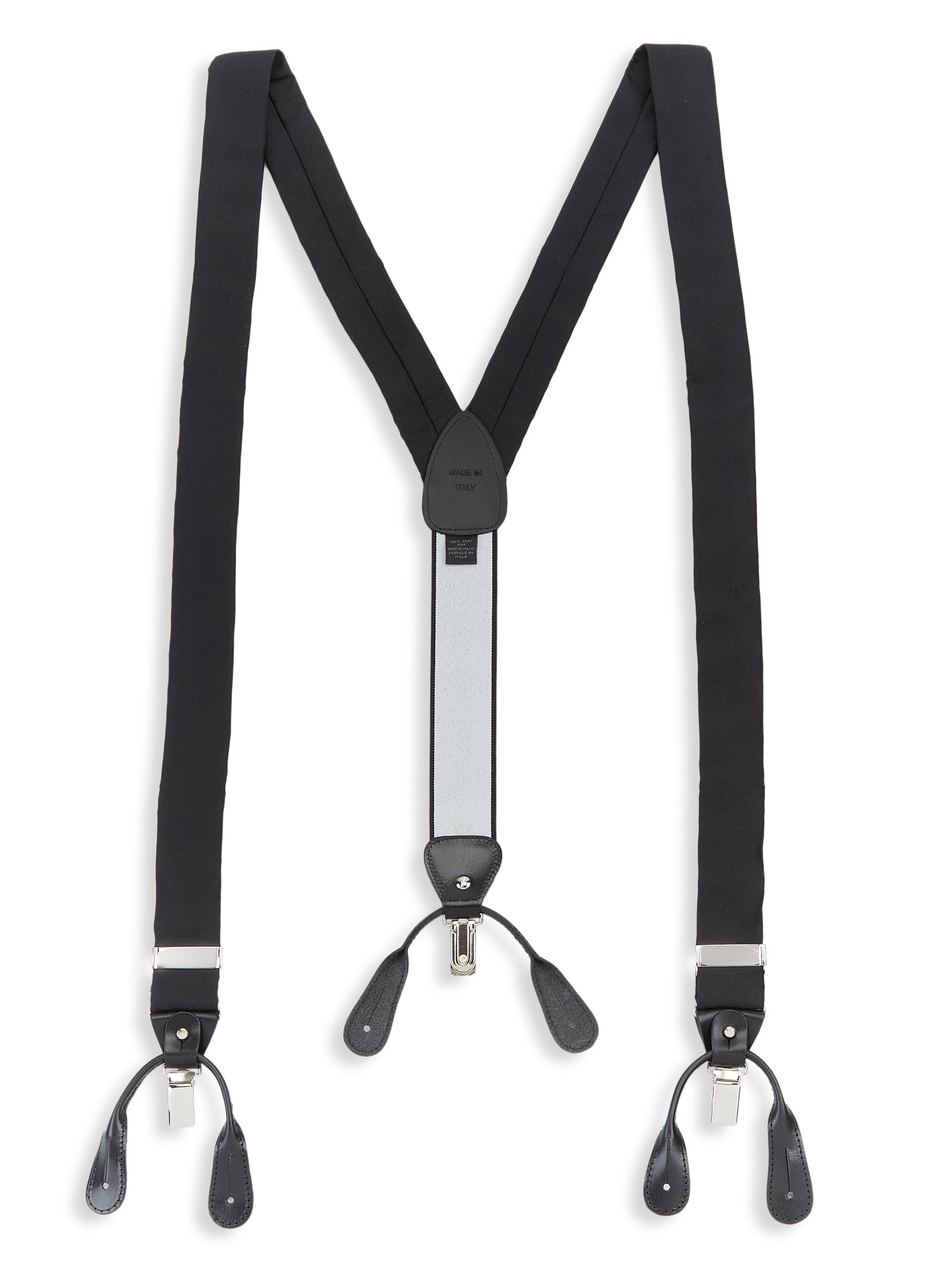Saks Fifth Avenue Men's COLLECTION Silk Suspenders - Black