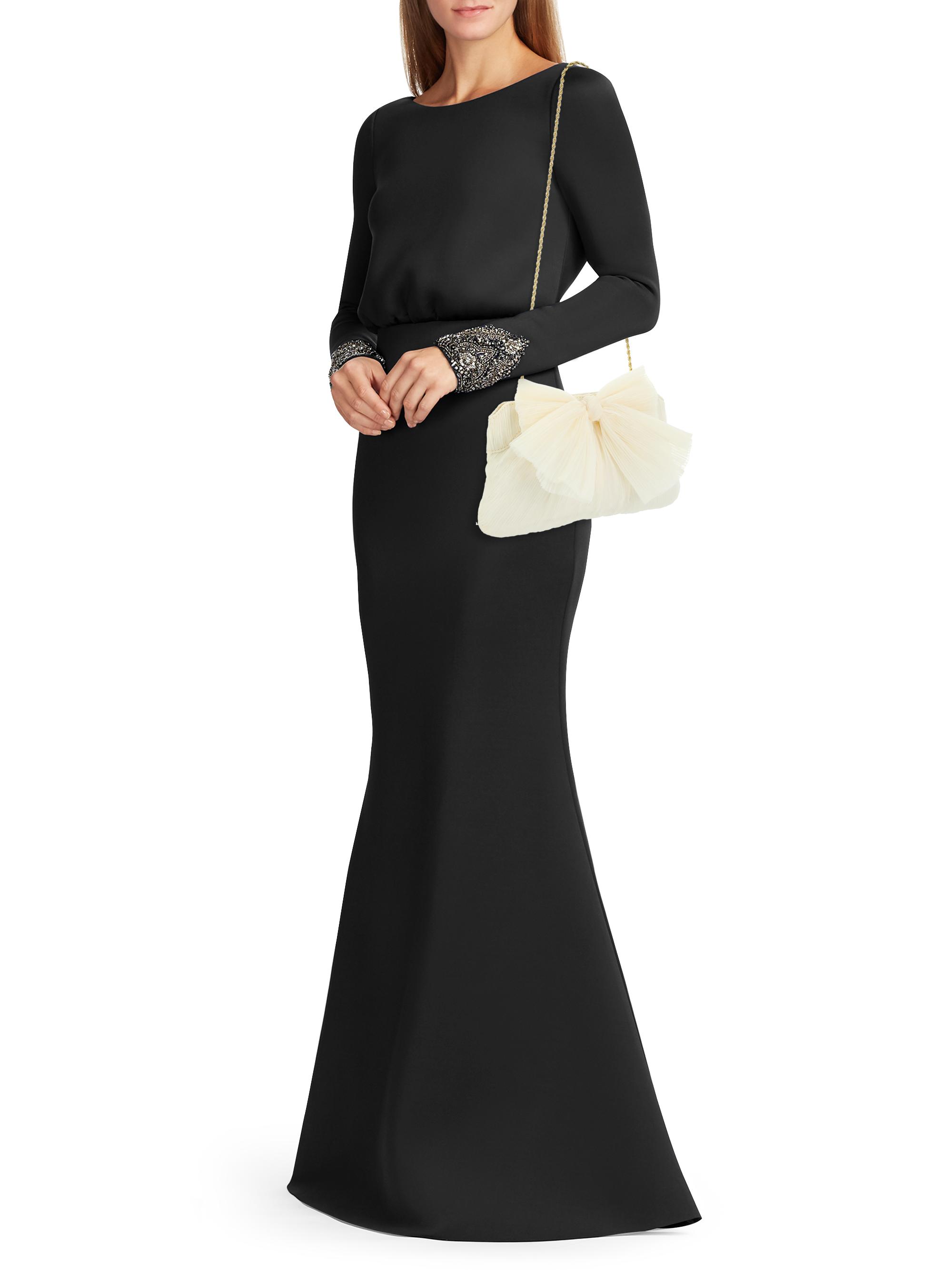 Loeffler Randall Women's Rayne Bow Pleated Frame Clutch - Pearl - side view in Na