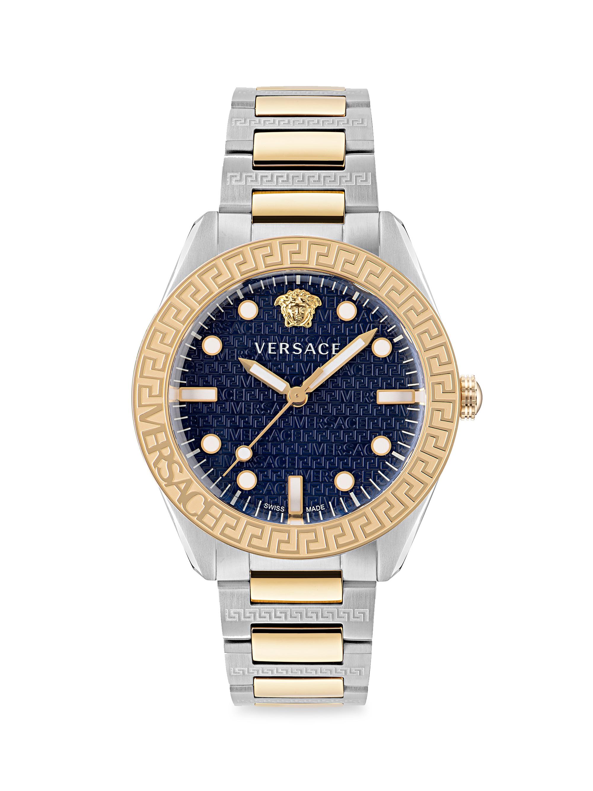 Versace Men's Greca Dome 42MM Bracelet Watch - Yellow Gold