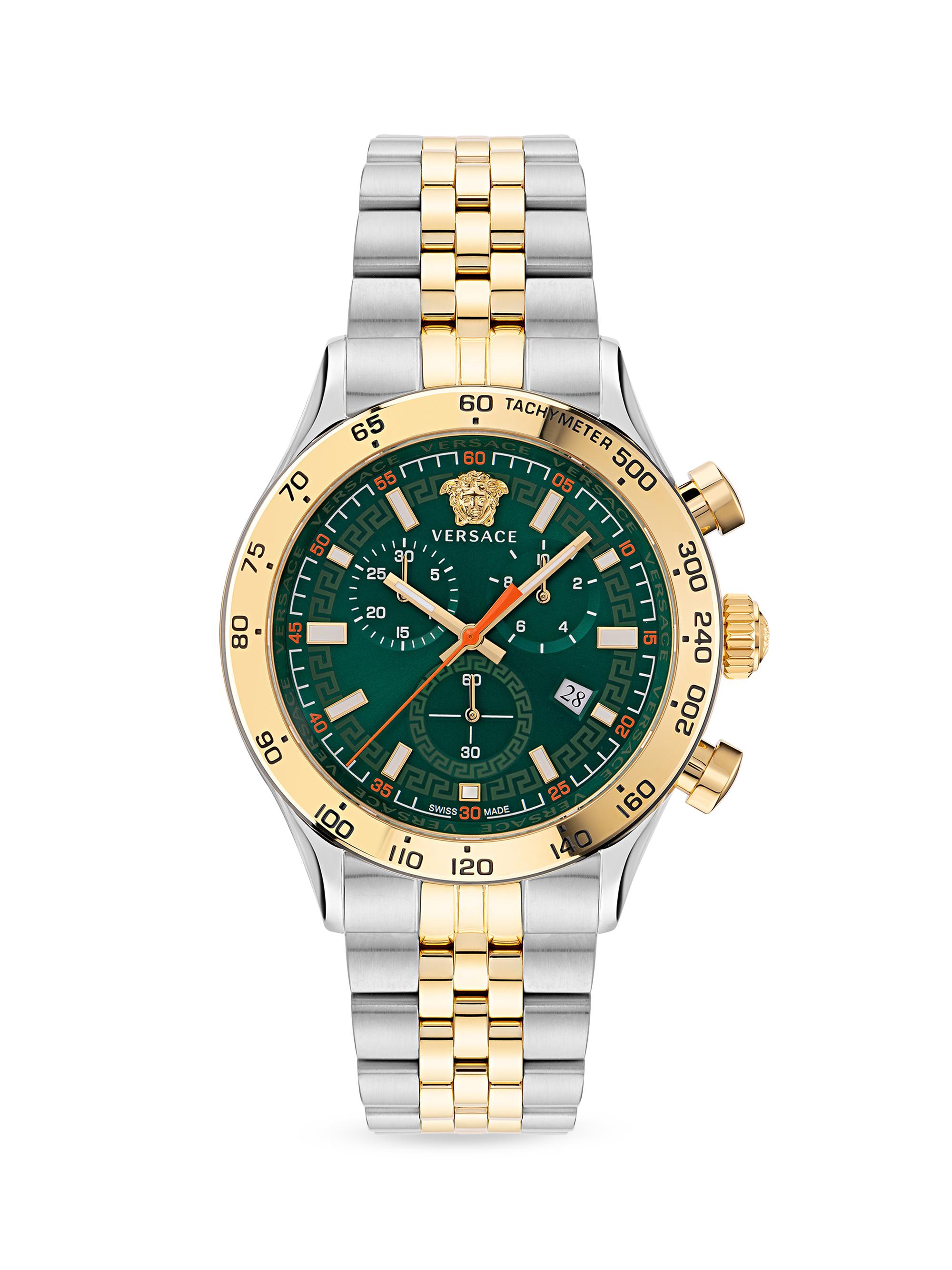 Versace Men's Two-Tone Stainless Steel Bracelet Watch - Ip Yellow Gold Stainless Steel