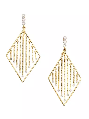 20K Yellow Gold & Diamond Drop Earrings