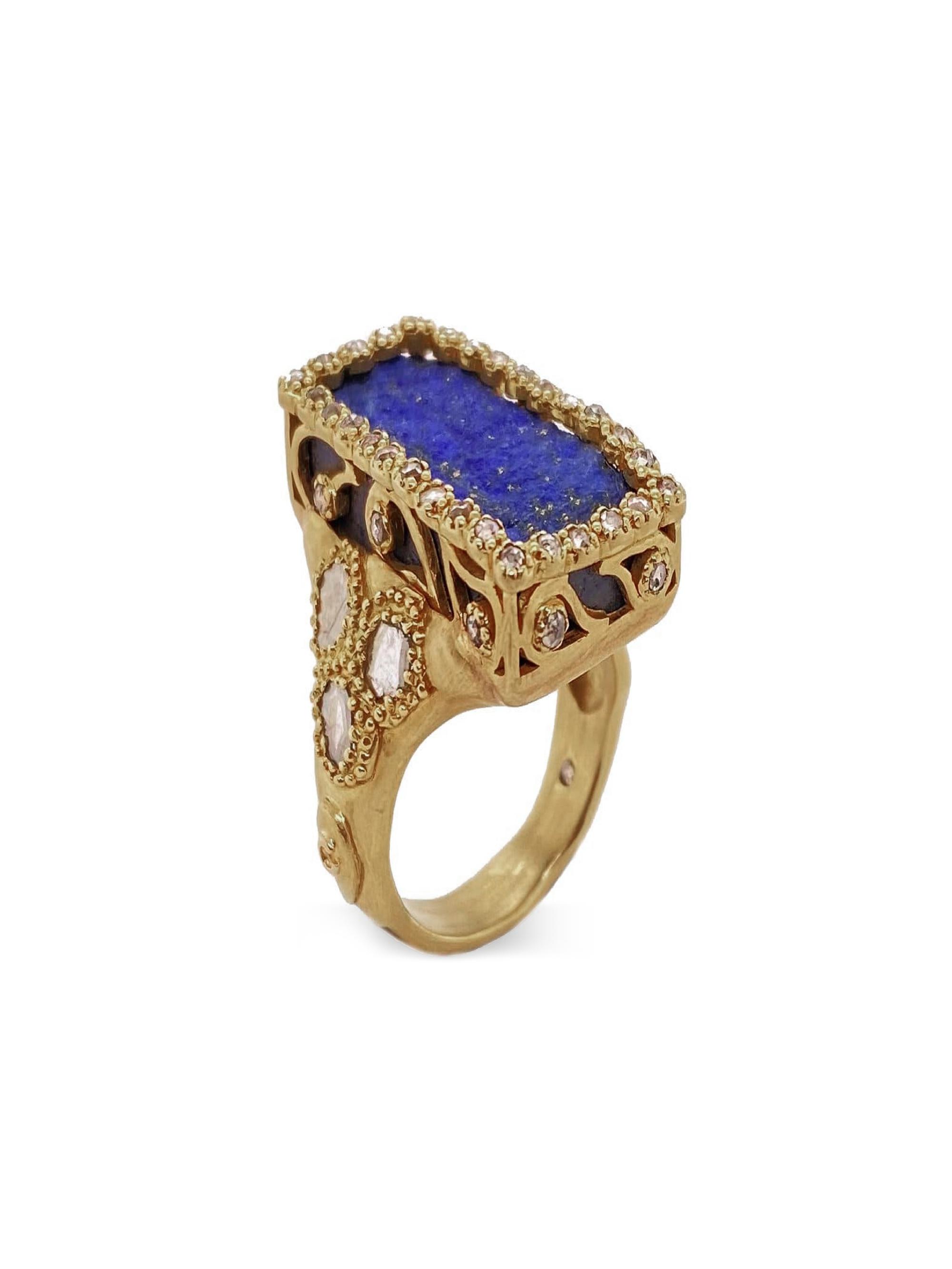 Coomi Women's Antiquity 20K Yellow Gold, Diamonds & Lapis Lazuli Statement Ring - Gold