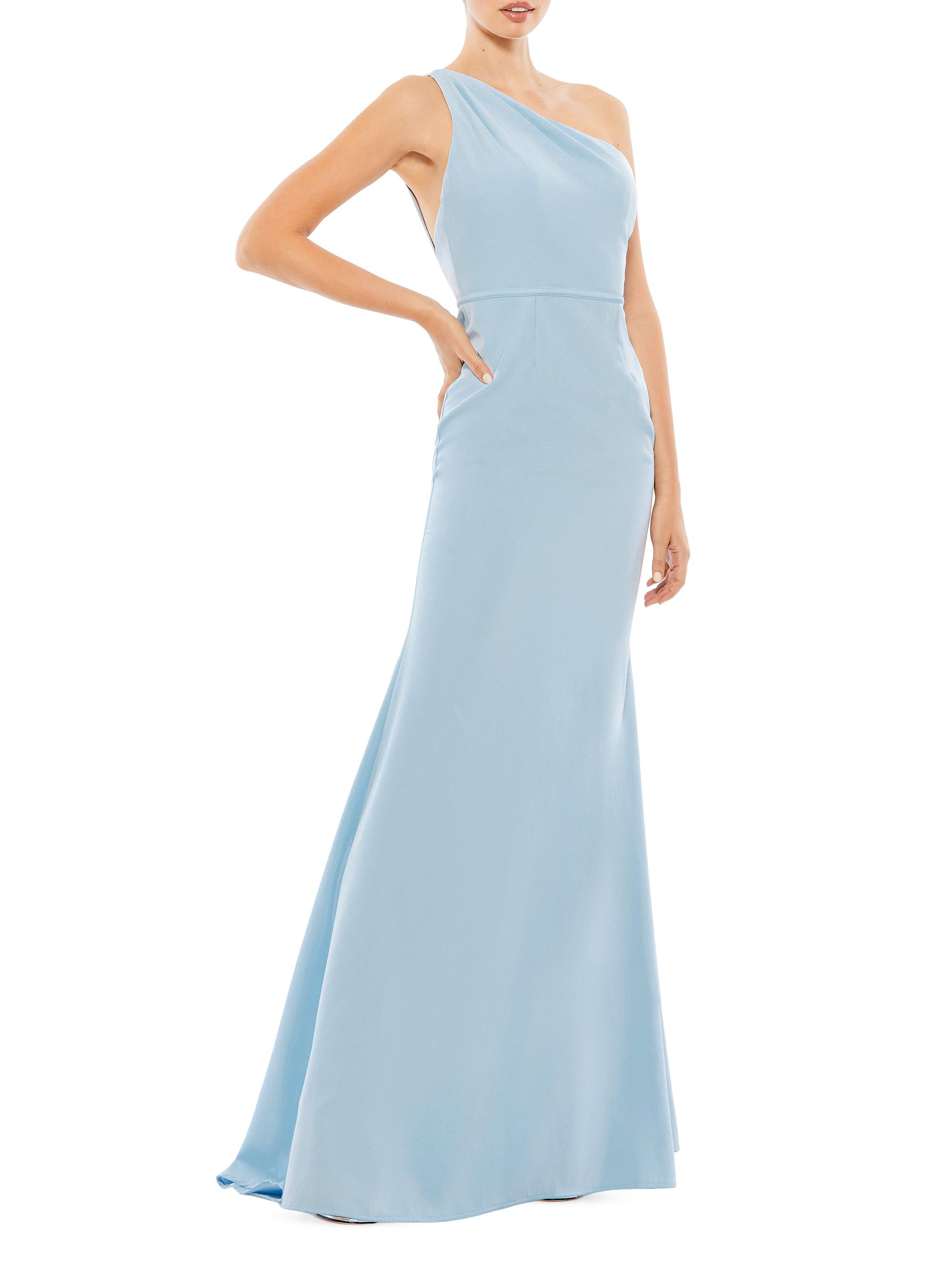 Mac Duggal Women's One-Shoulder Trumpet Gown - Powder Blue
