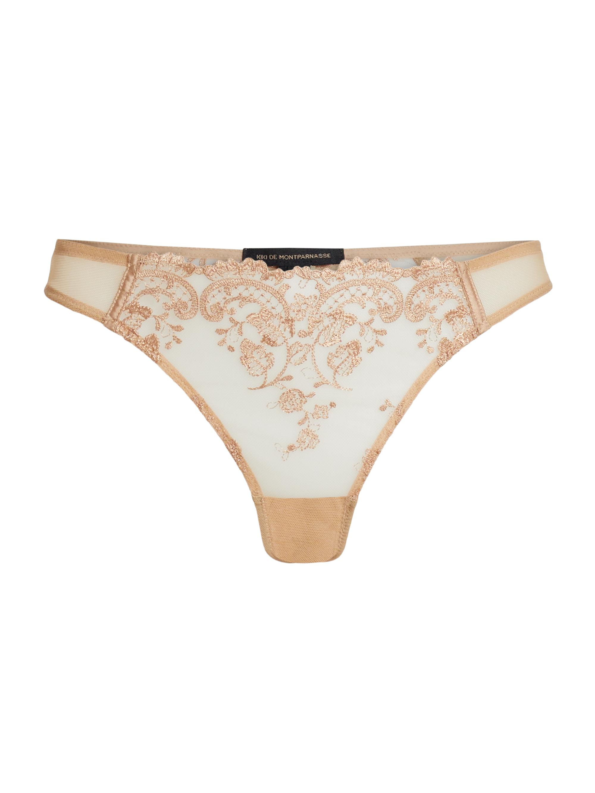 Kiki de Montparnasse Women's Juliette Lace Thong - Fawn
