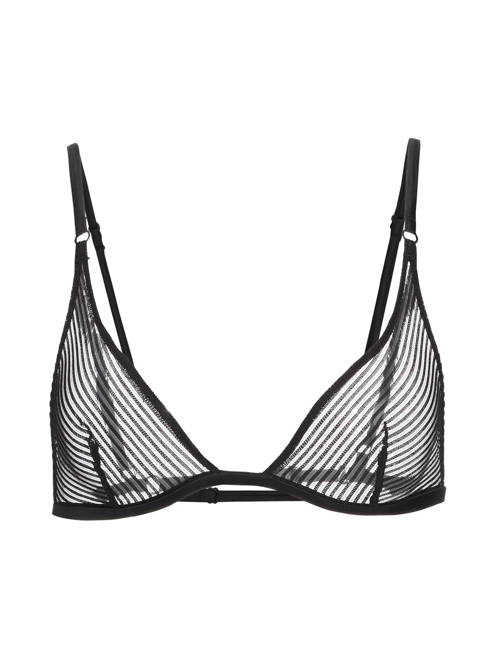 Kiki de Montparnasse Women's Sheer Stripe Triangle Bra - Black