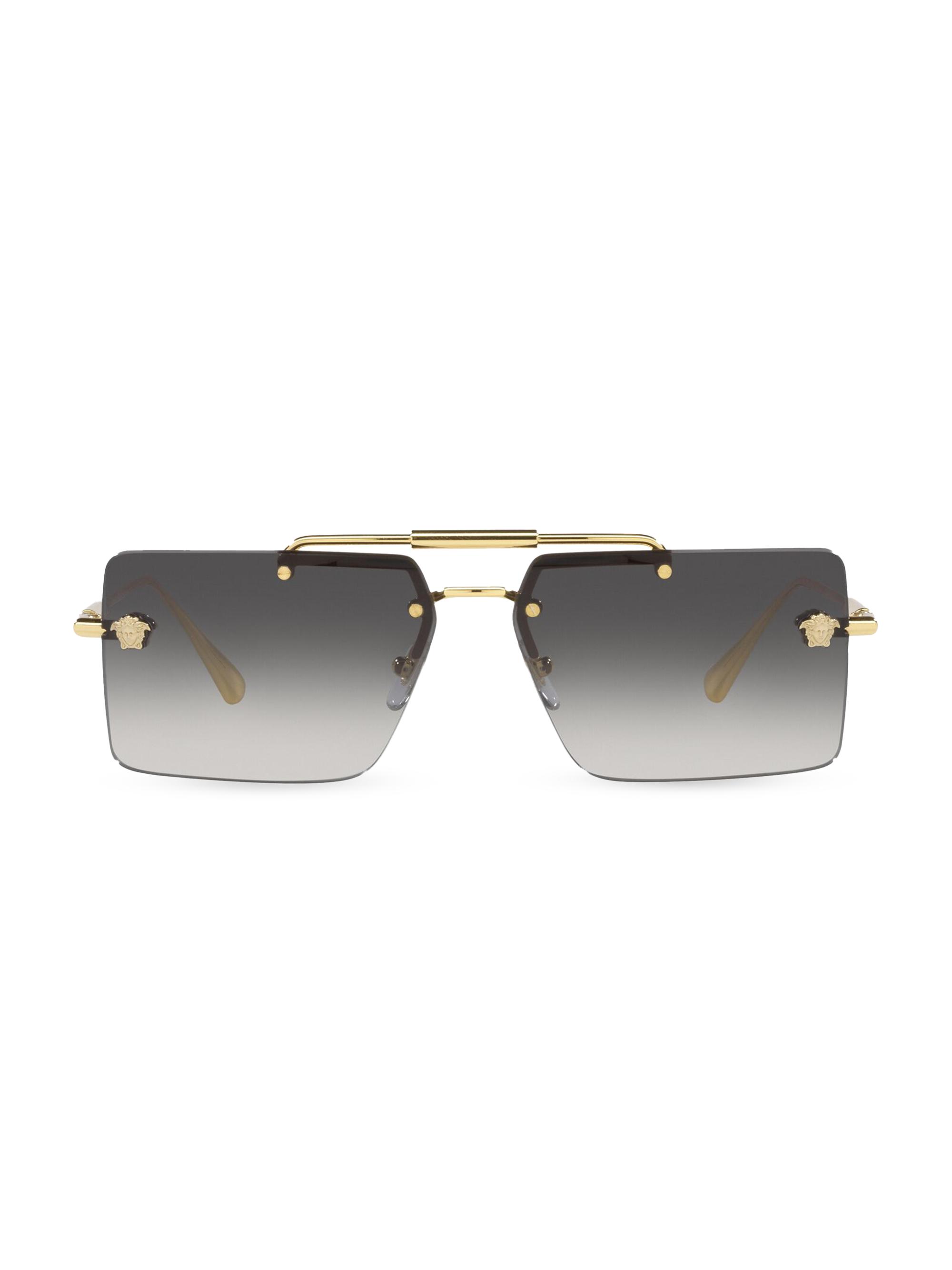 Versace Women's 60MM Rectangular Sunglasses - Gold