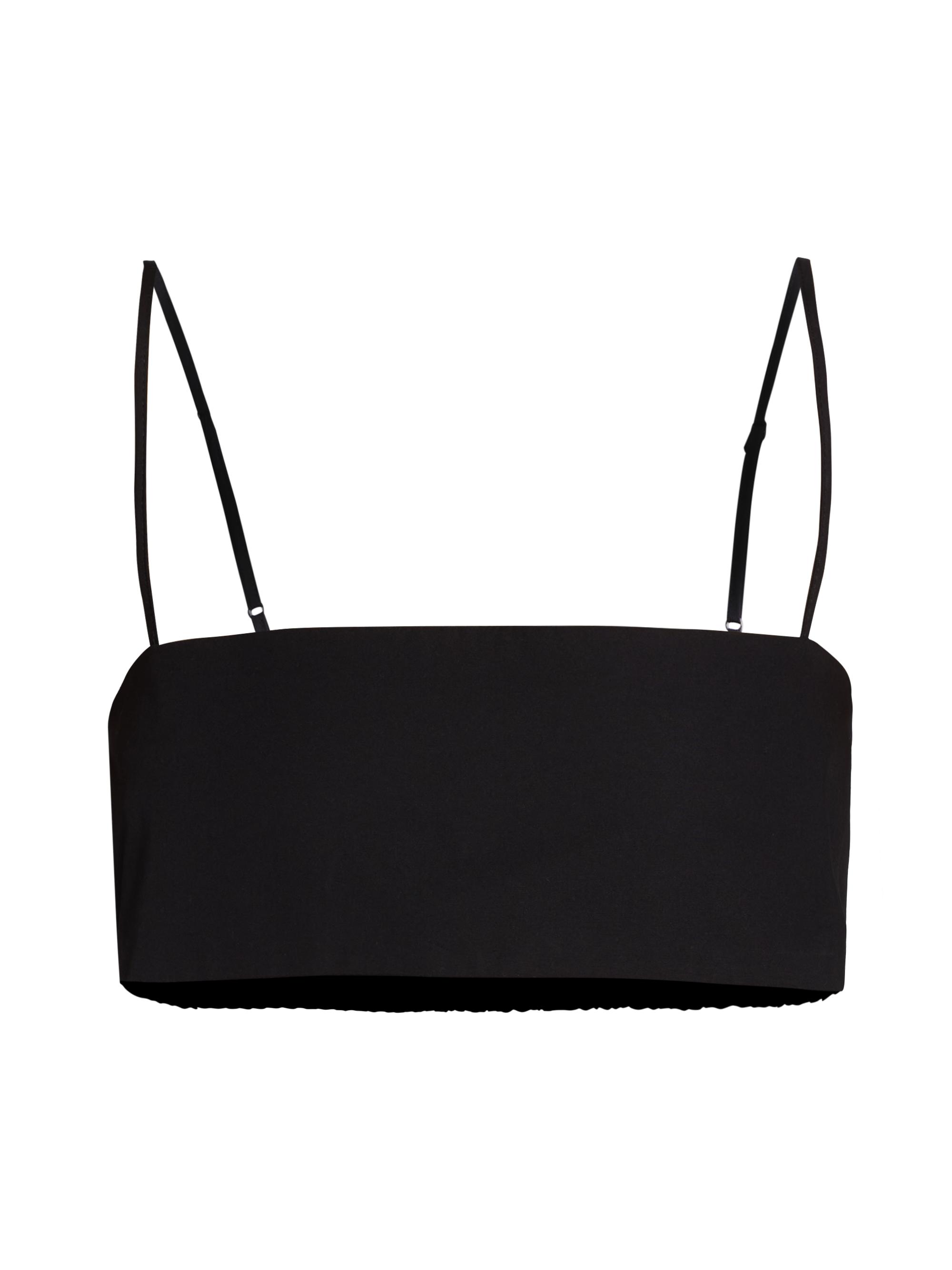 Matthew Bruch Women's Bandeau Crop Top - Black Poplin