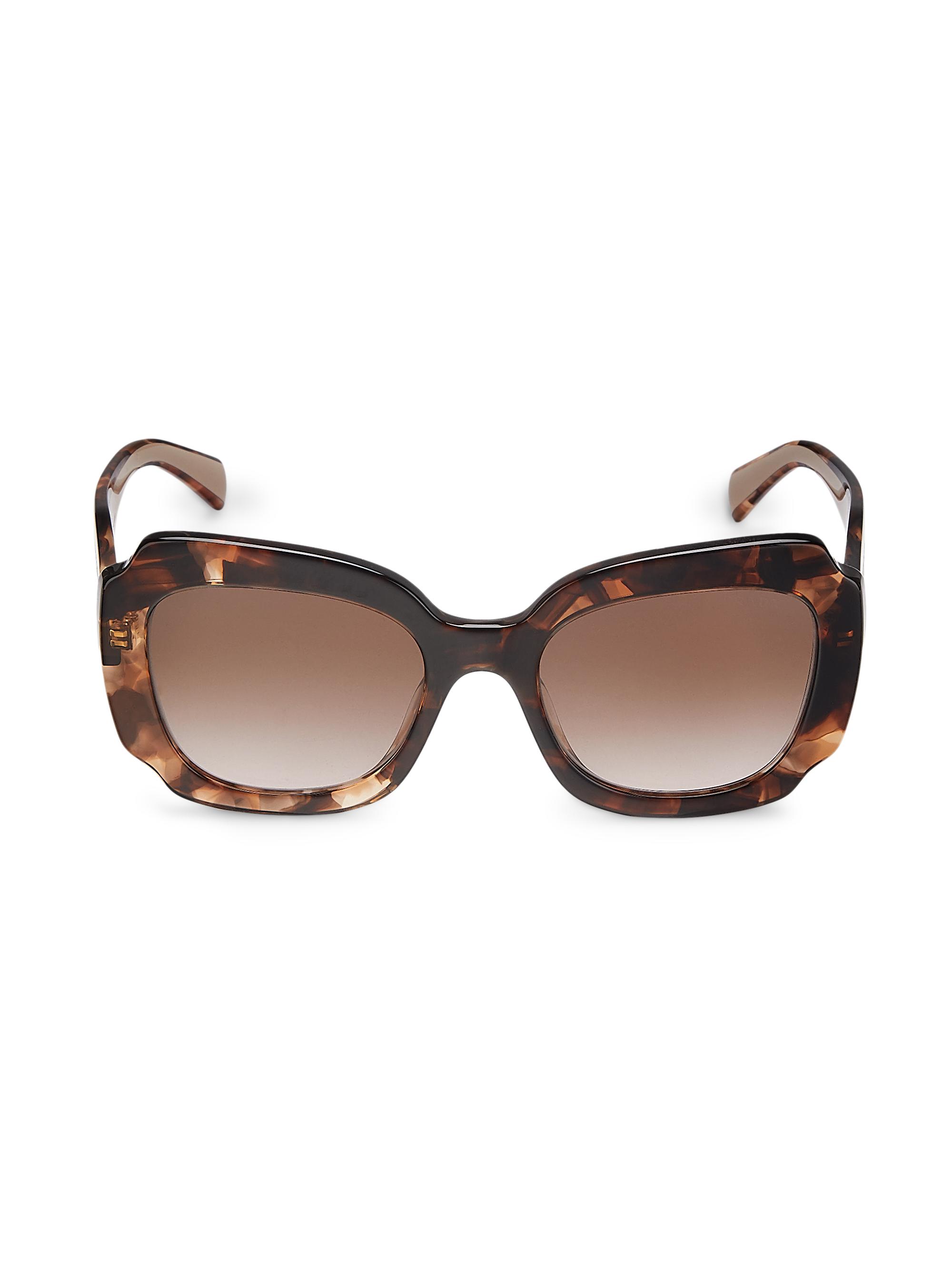 Prada 52mm square sunglasses PRADA PR A07S 1AB5S0 Black Silver Logo Dark Grey Lens  main image 4