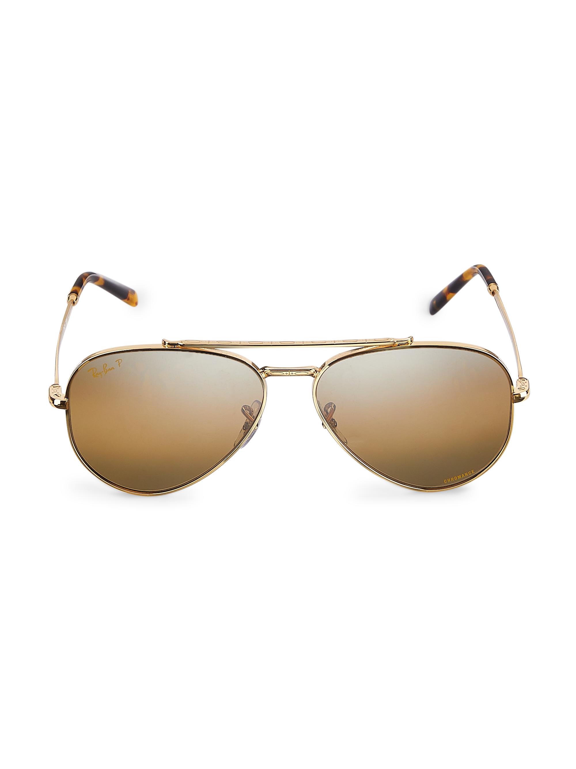 Ray-Ban Women's 58MM Aviator Sunglasses - Yellow