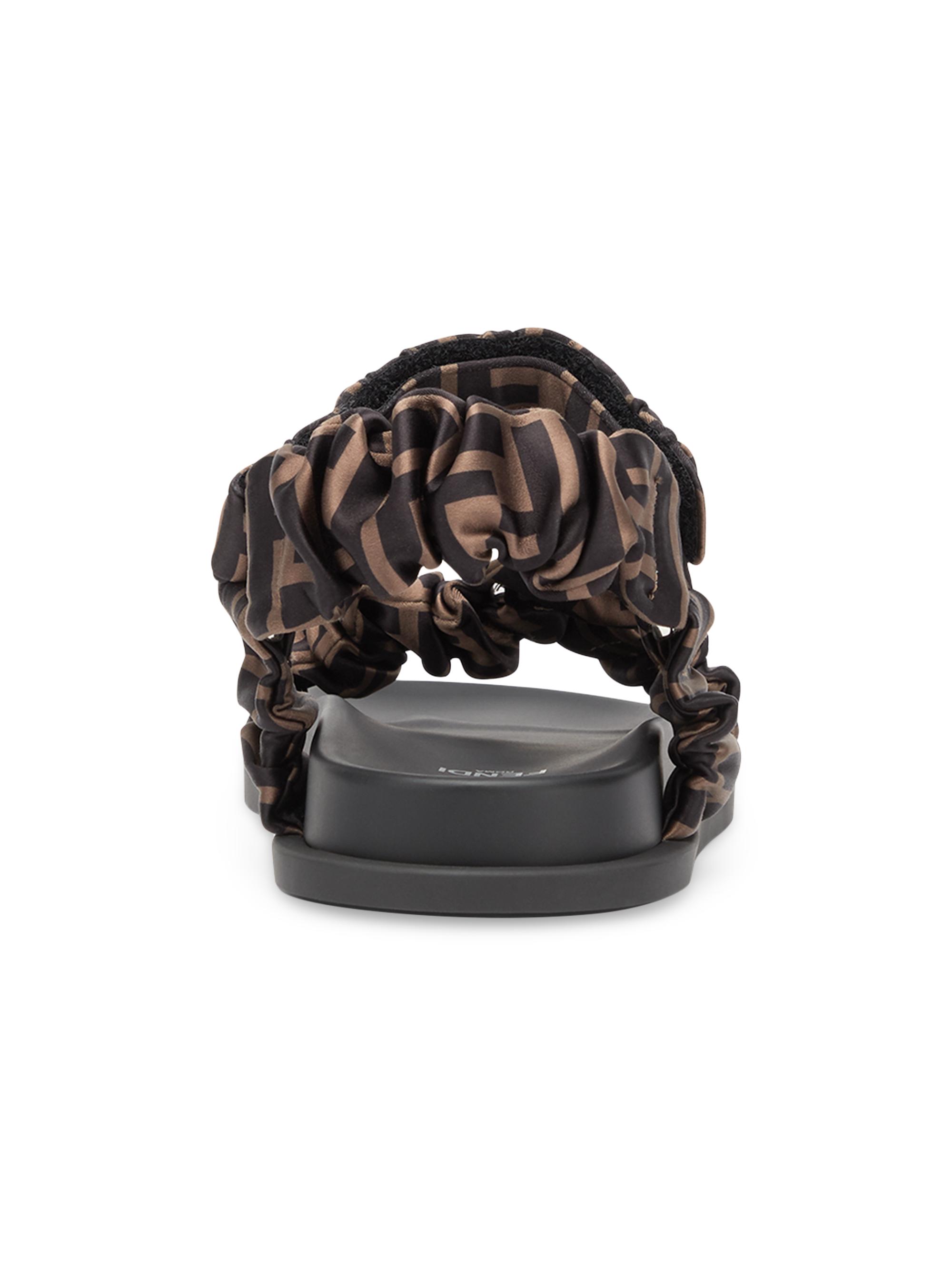 Fendi FF Monogram Satin Ruched Sport Sandals | Saks Fifth Avenue