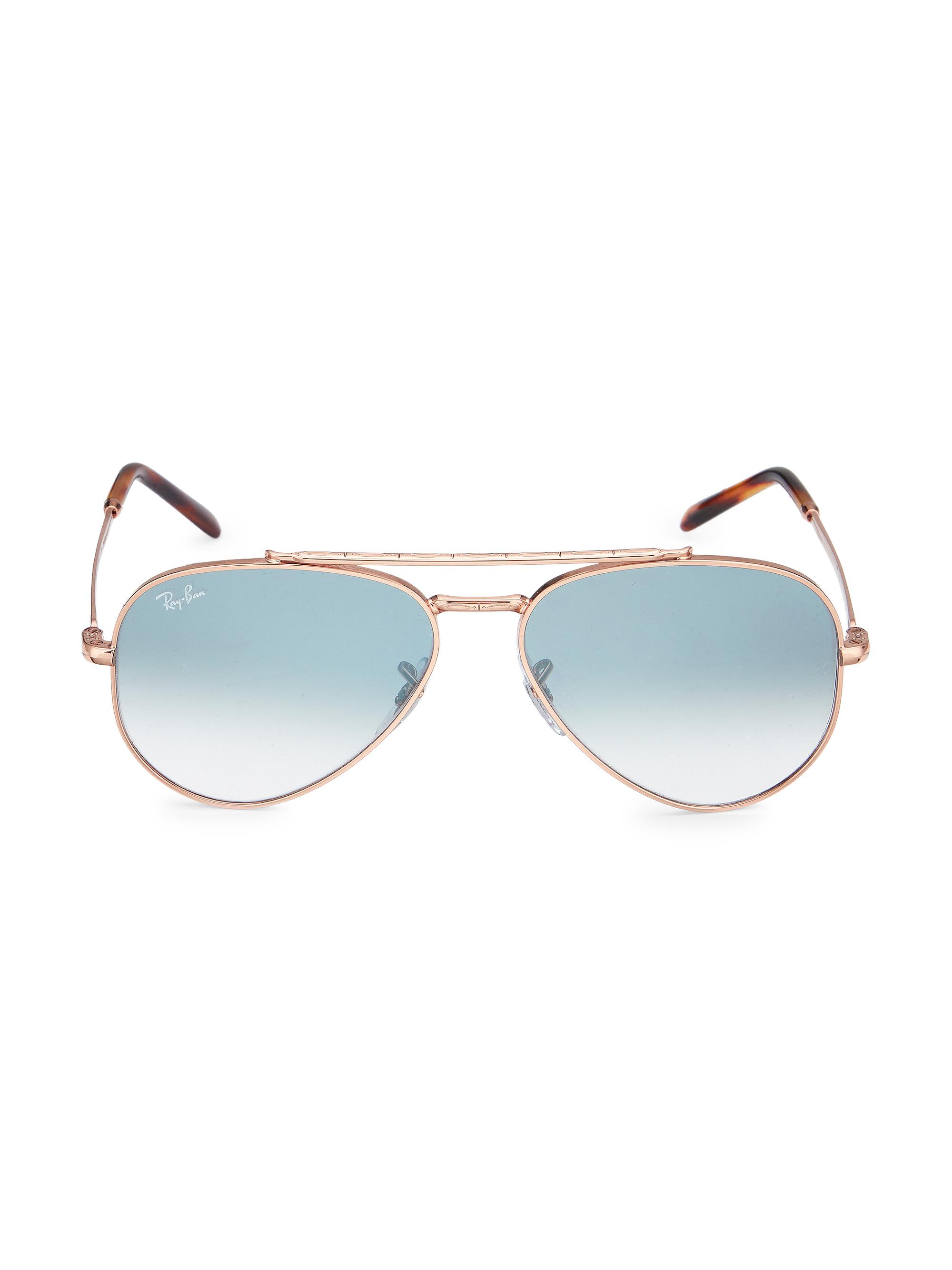 Ray-Ban Men's RB3625 55MM Aviator Sunglasses - Rose Gold Blue Gradient
