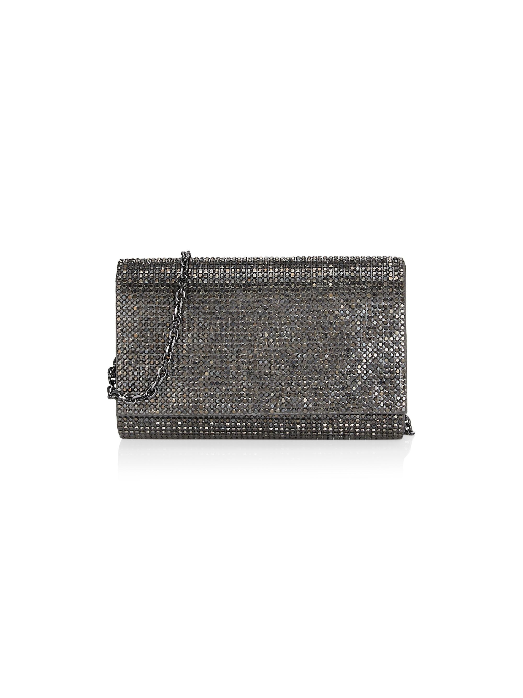 Judith Leiber Couture Women's Fizzy Crystal-Embellished Satin Clutch - Nero Jet