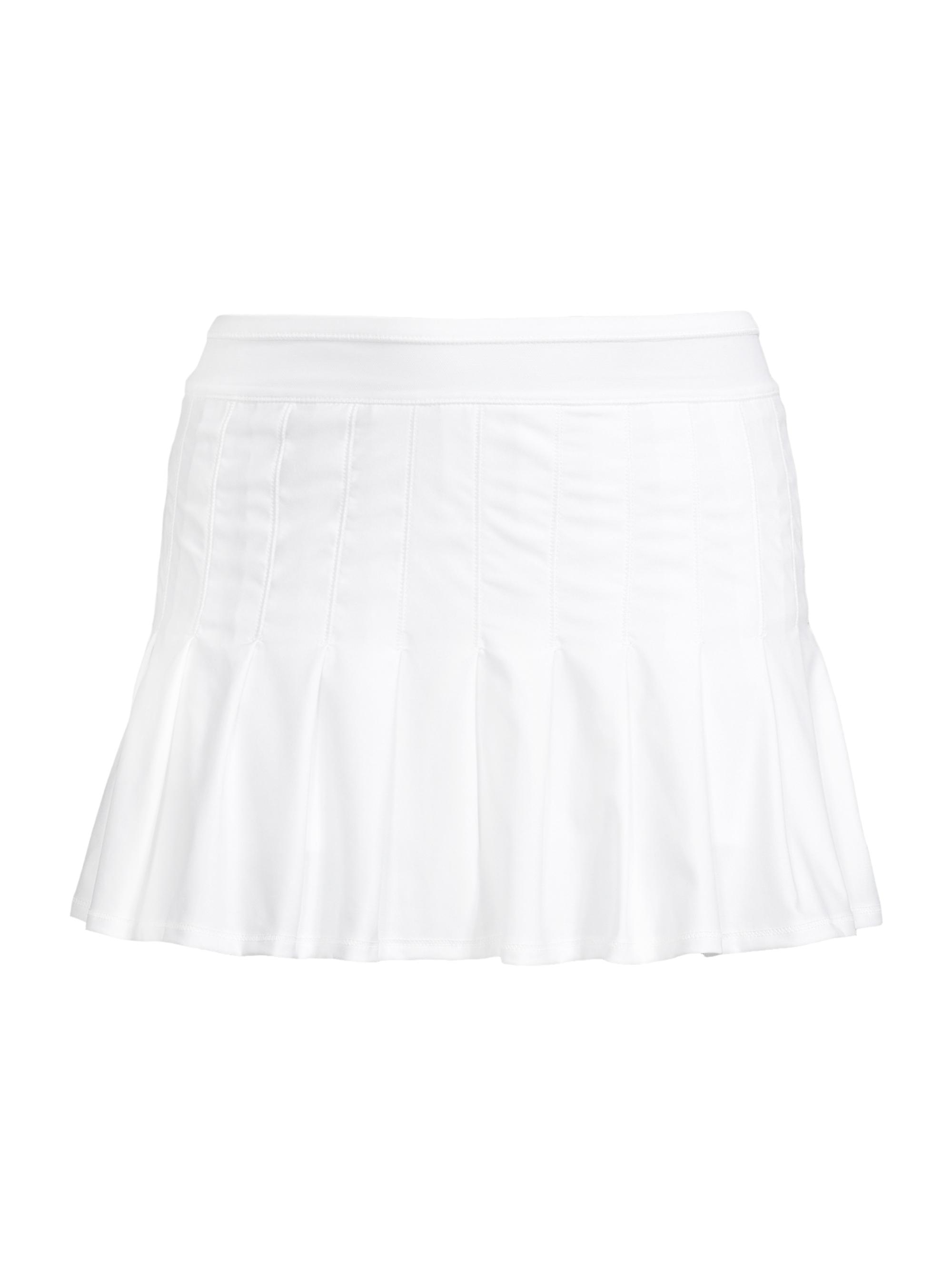 Lucky in Love Women's Pleated Performance Tennis Skirt - White