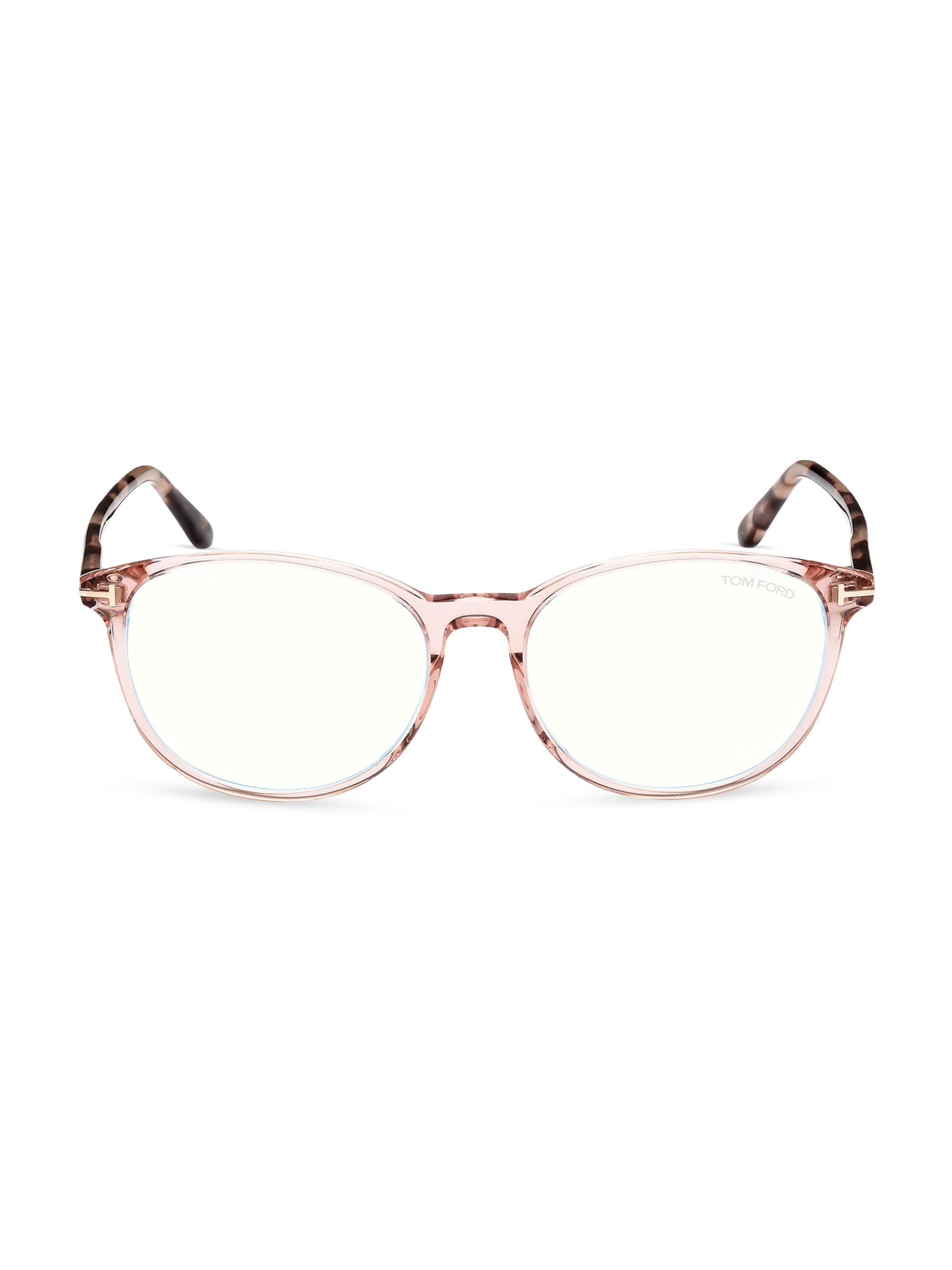 TOM FORD Women's 53MM Pantos Blue Block Glasses - Pink
