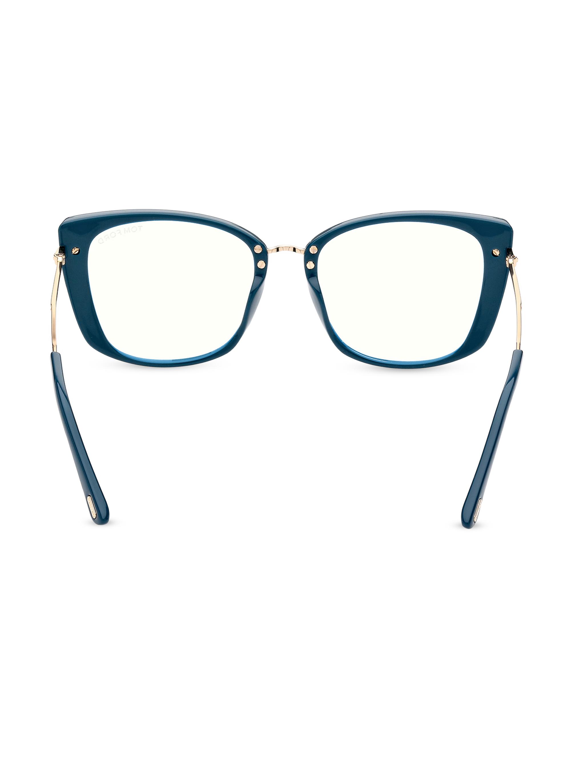 Shop TOM FORD 53MM Cat Eye Blue Block Glasses | Saks Fifth Avenue