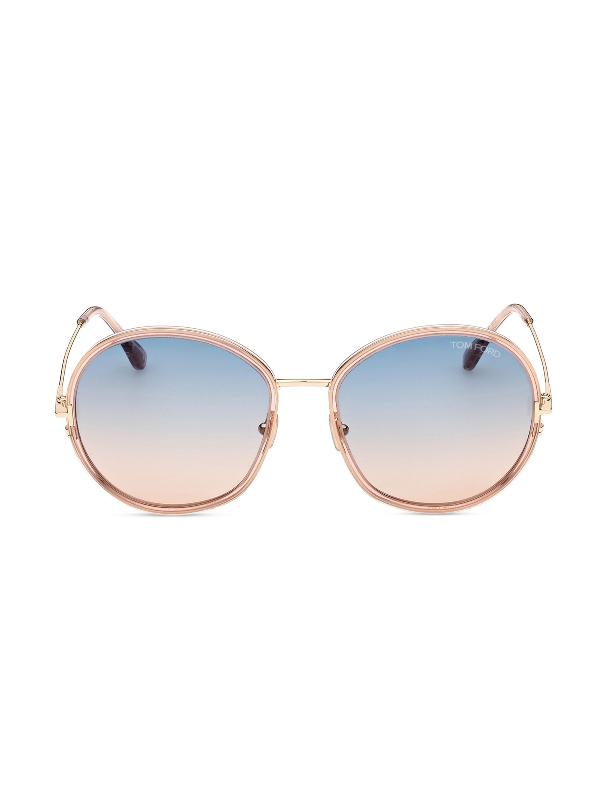 TOM FORD Women's Hunter 58MM Round Sunglasses - Shiny Transparent Powder Pink