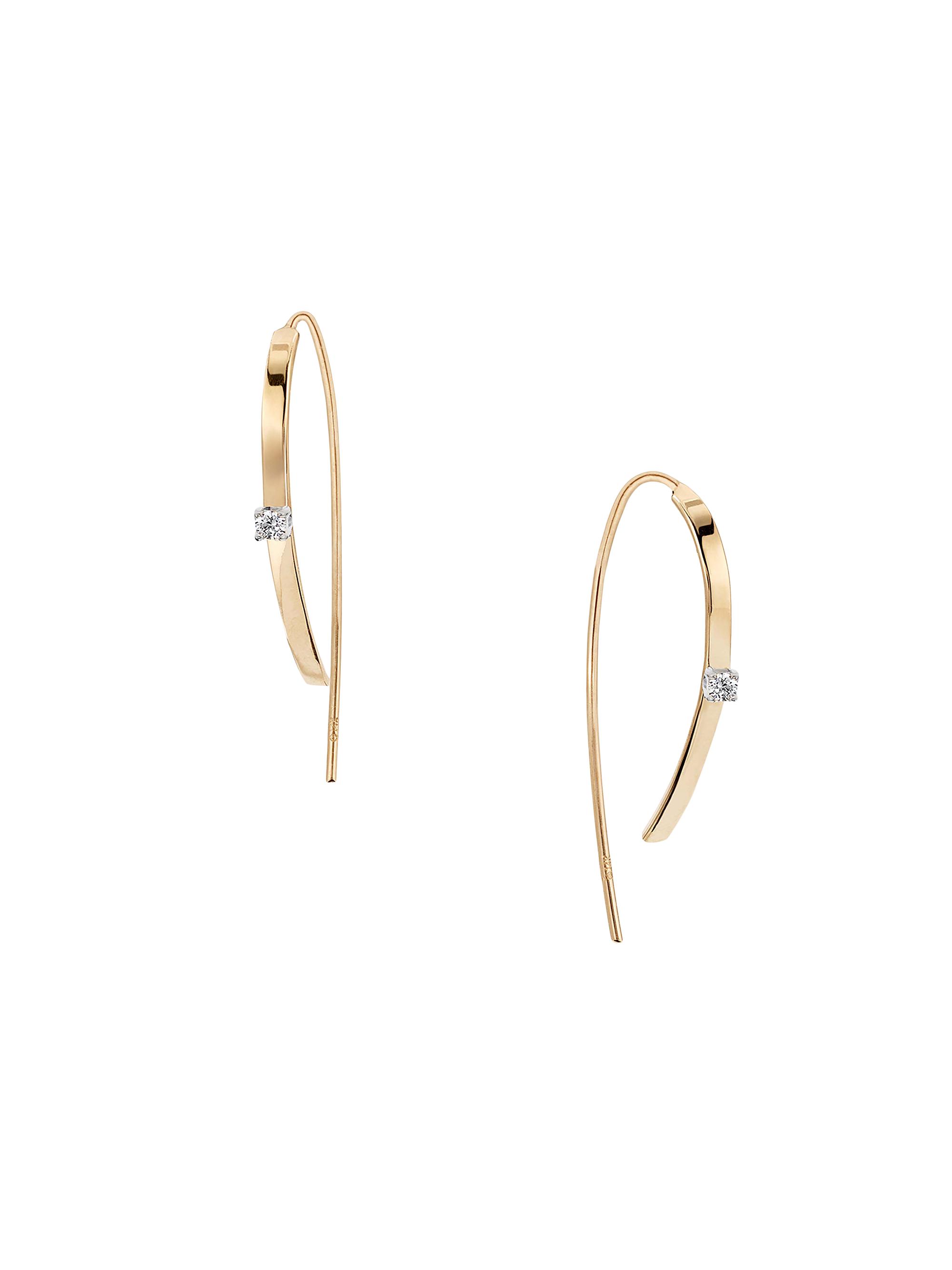 Lana Women's 14K Yellow Gold & Diamond Bar Earrings