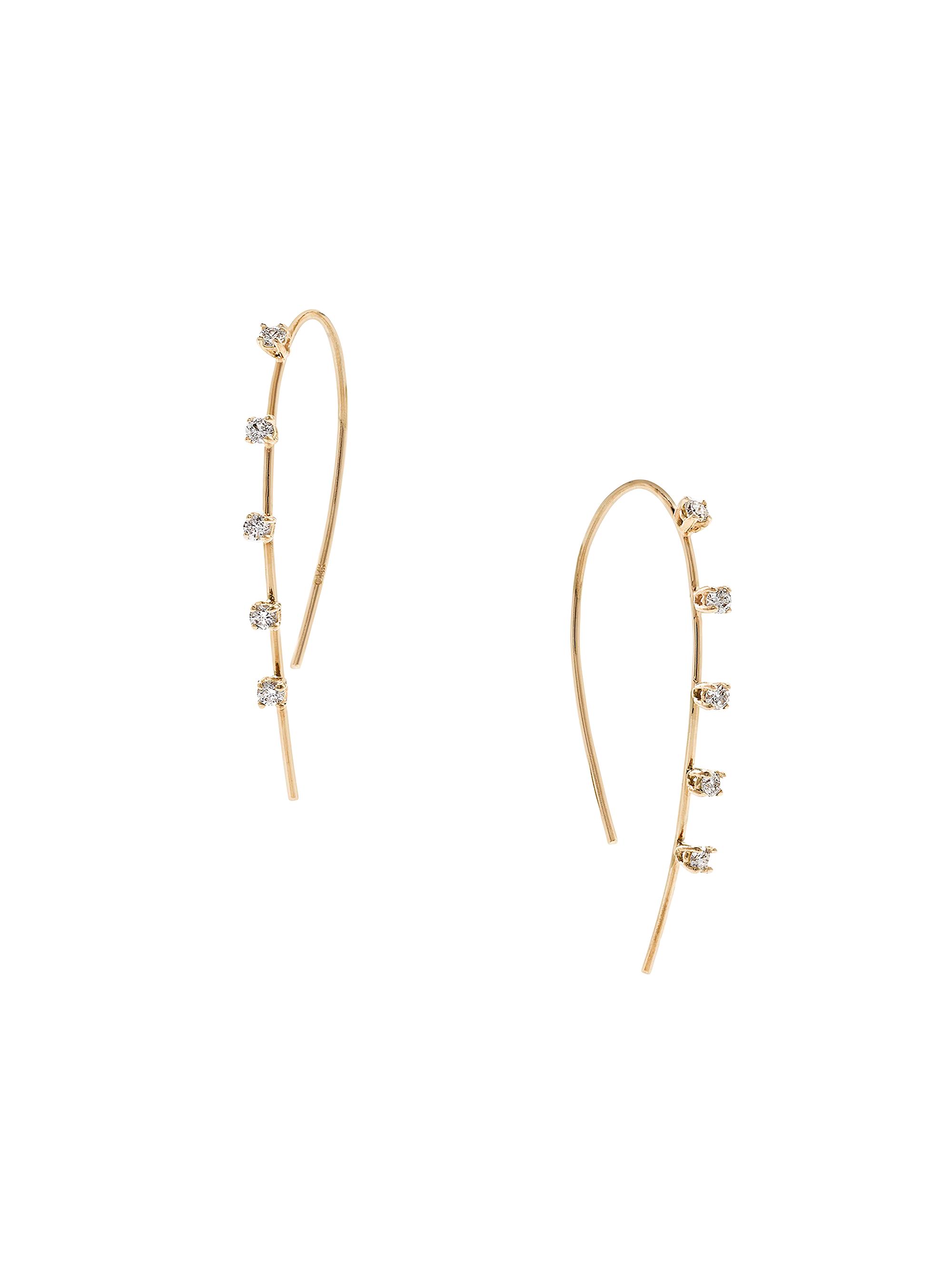 Lana Women's 14K Yellow Gold & Diamond Wire Earrings