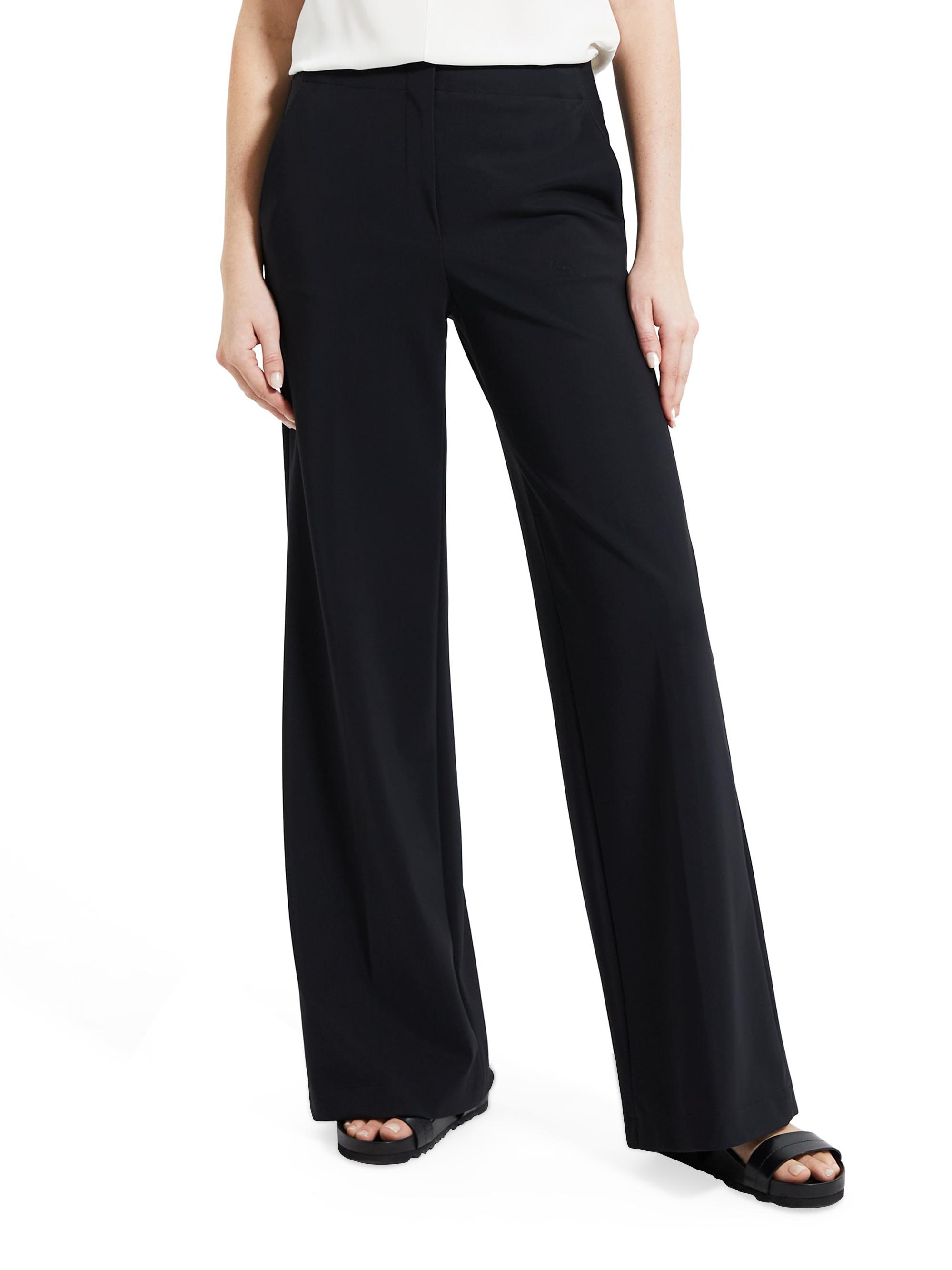 パンツ Theory WIDE STRAIGHT TROUSERS BLACK Theory Stretch Wool Straight Full-Length Trousers | Saks