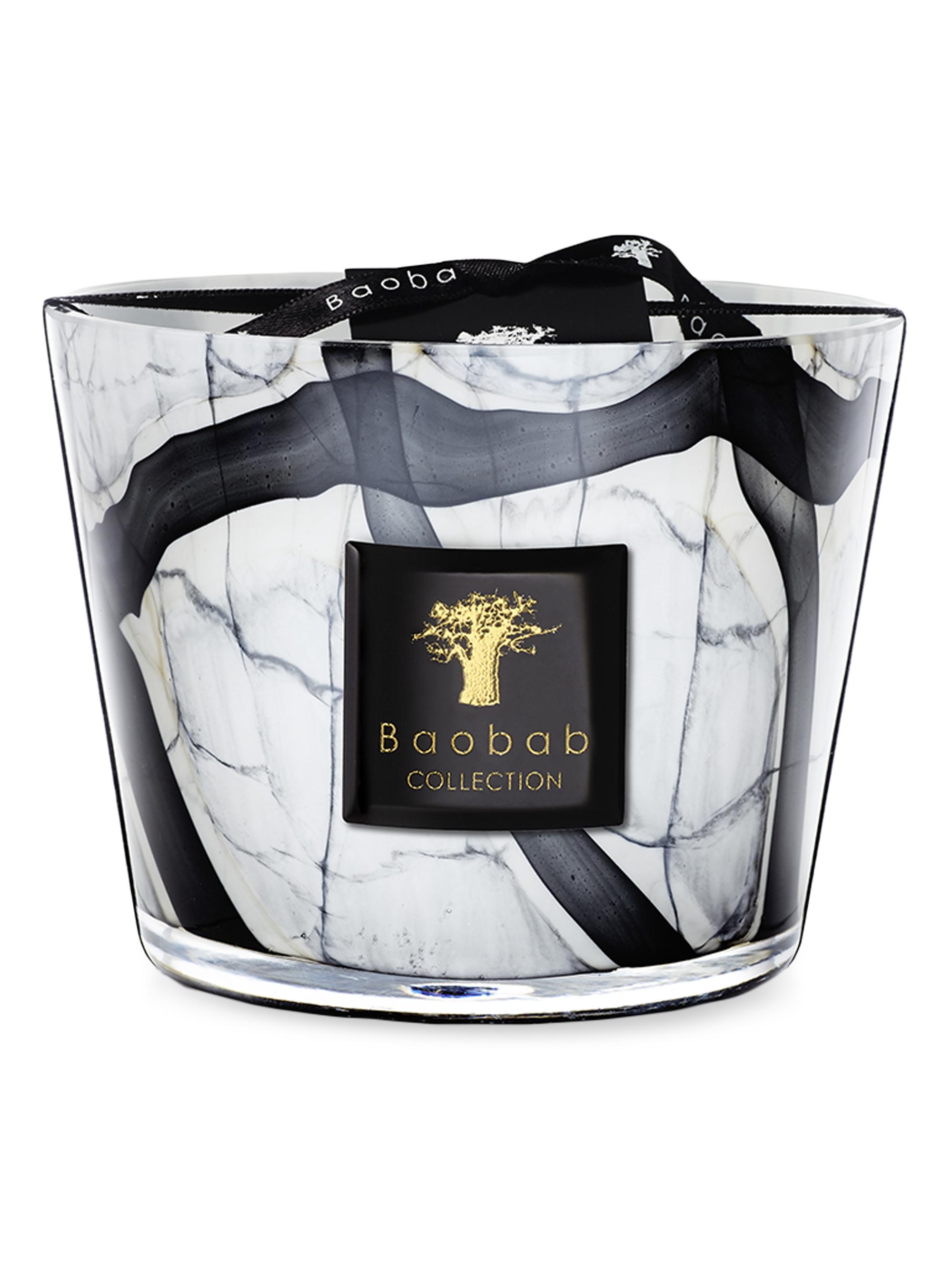 Baobab Collection Stone Marble Candle - Black