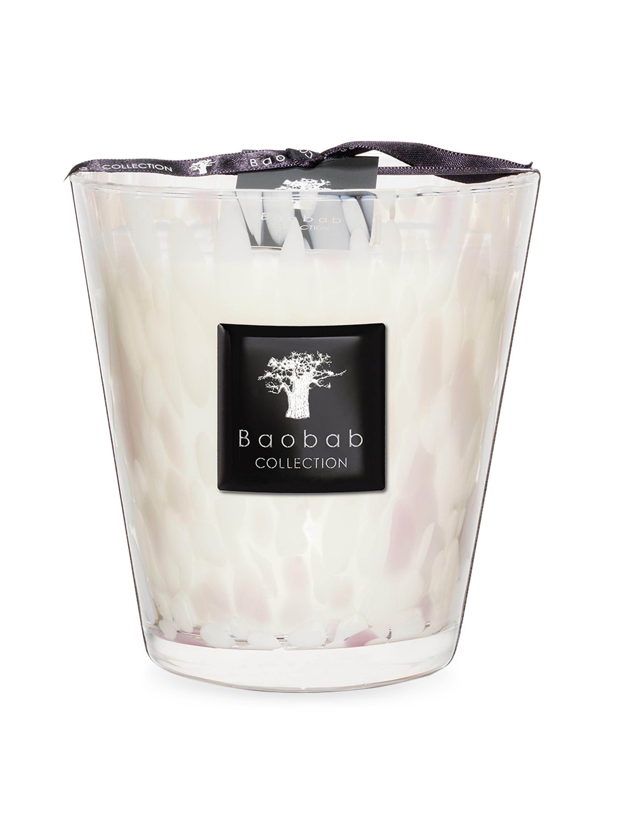 Baobab Collection Pearls White Pearl Candle - White Medium