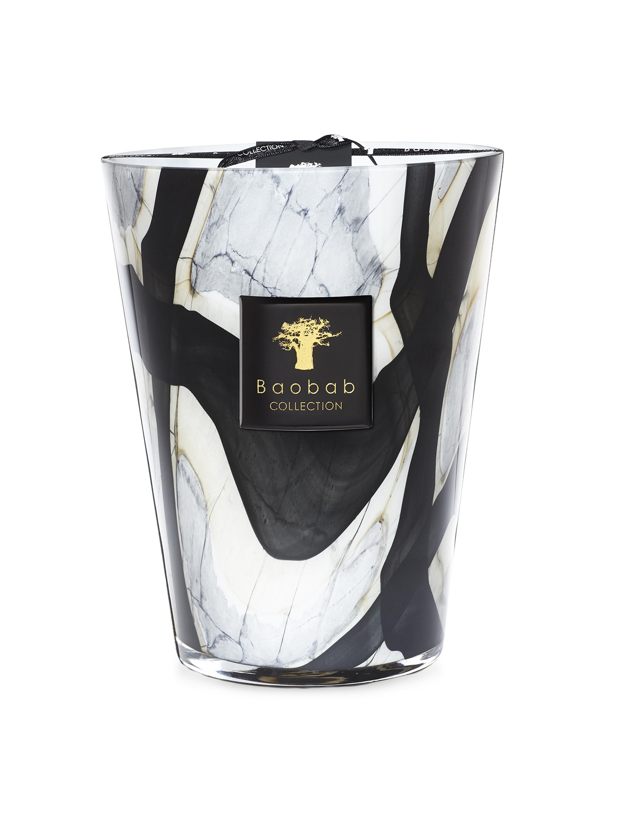 Baobab Collection Stones Marble Candle - Black