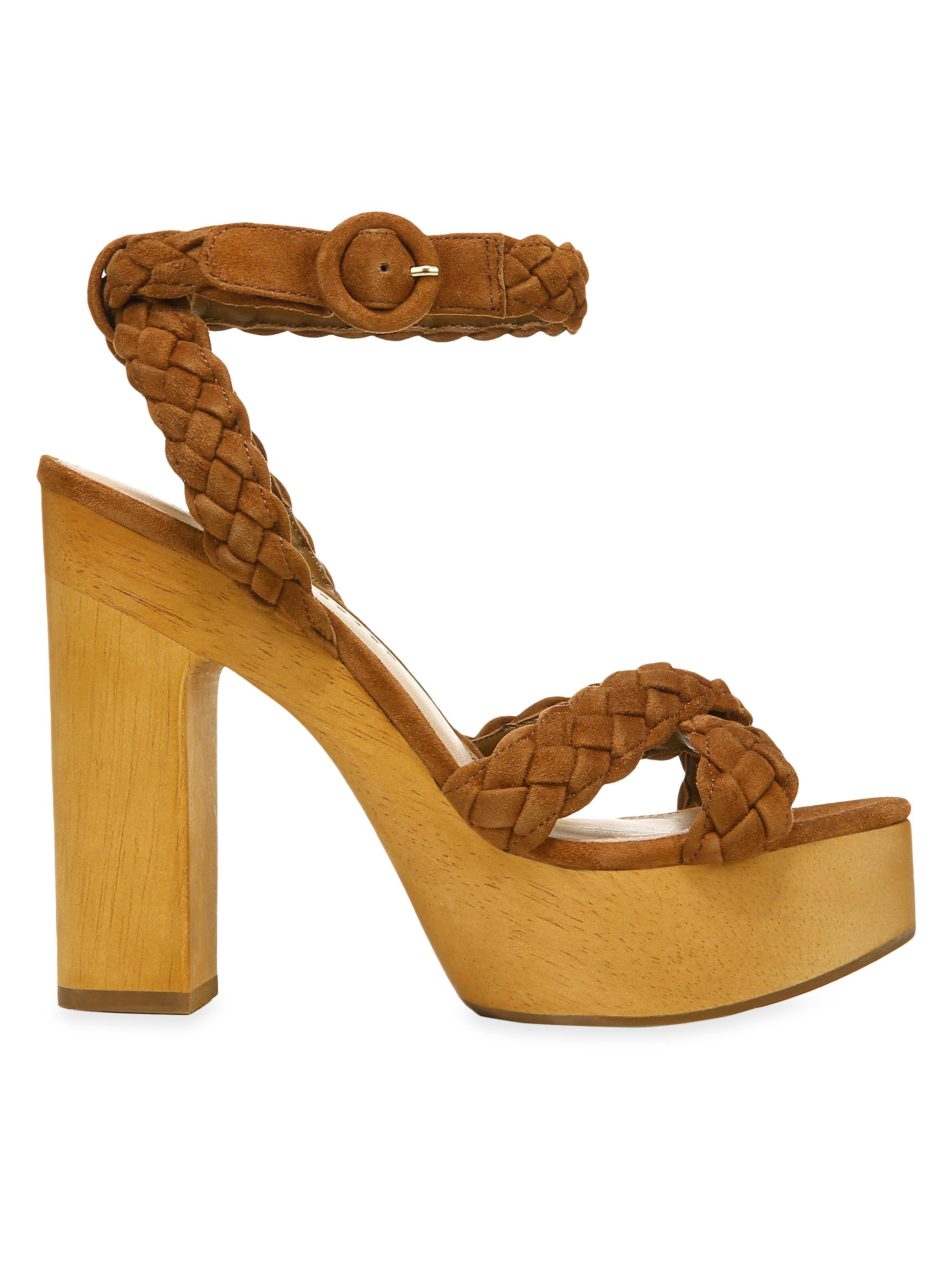 Veronica Beard Women's Gael Suede Braided Ankle-Strap Platform Sandals - Hazelwood