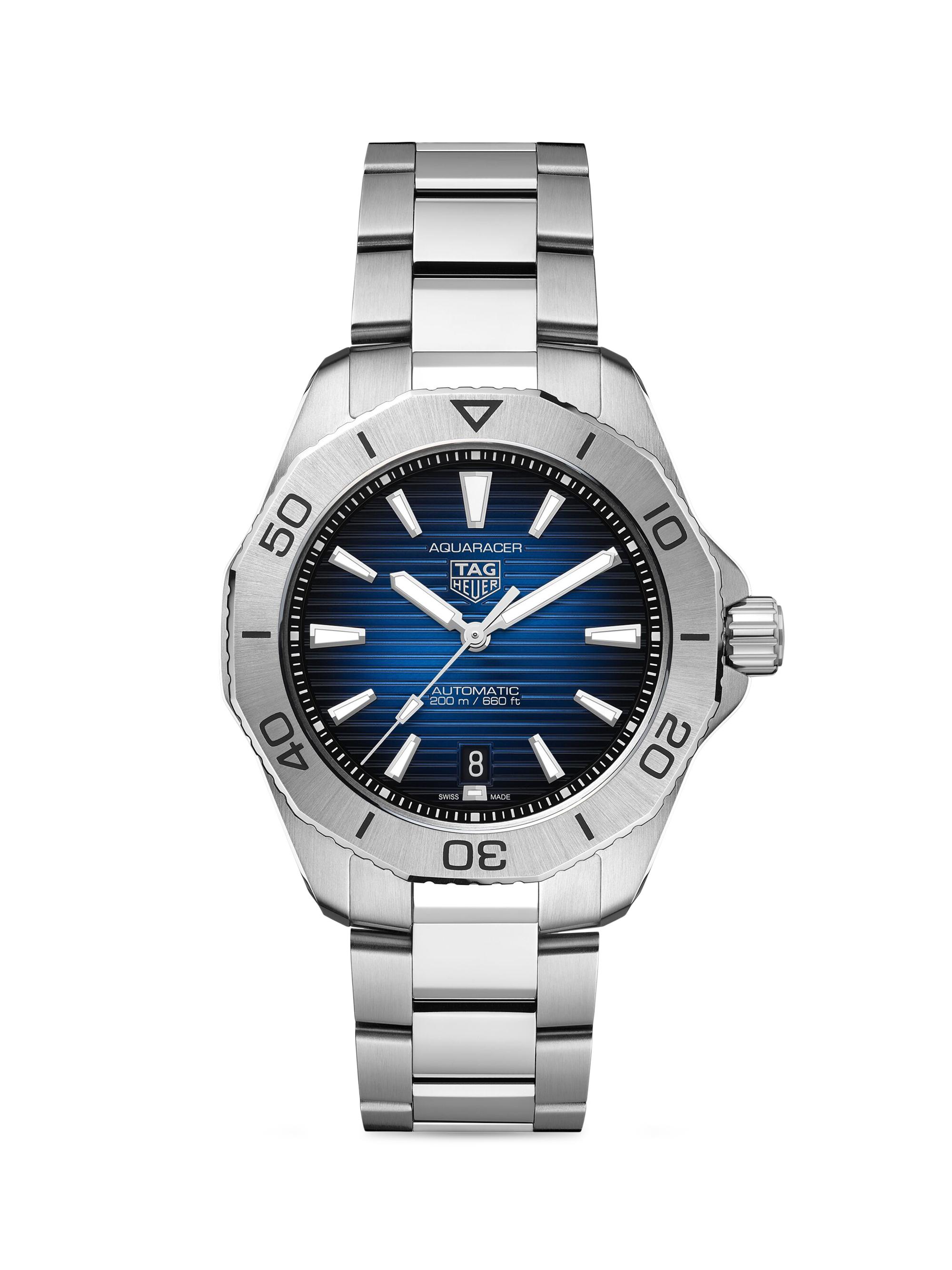 TAG Heuer Men's Aquaracer Stainless Steel, Mother-Of-Pearl & Diamond Sunray Watch