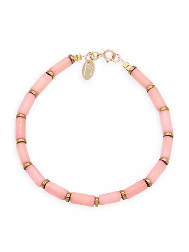 Cecile Goldtone & Sea Bamboo Beaded Bracelet