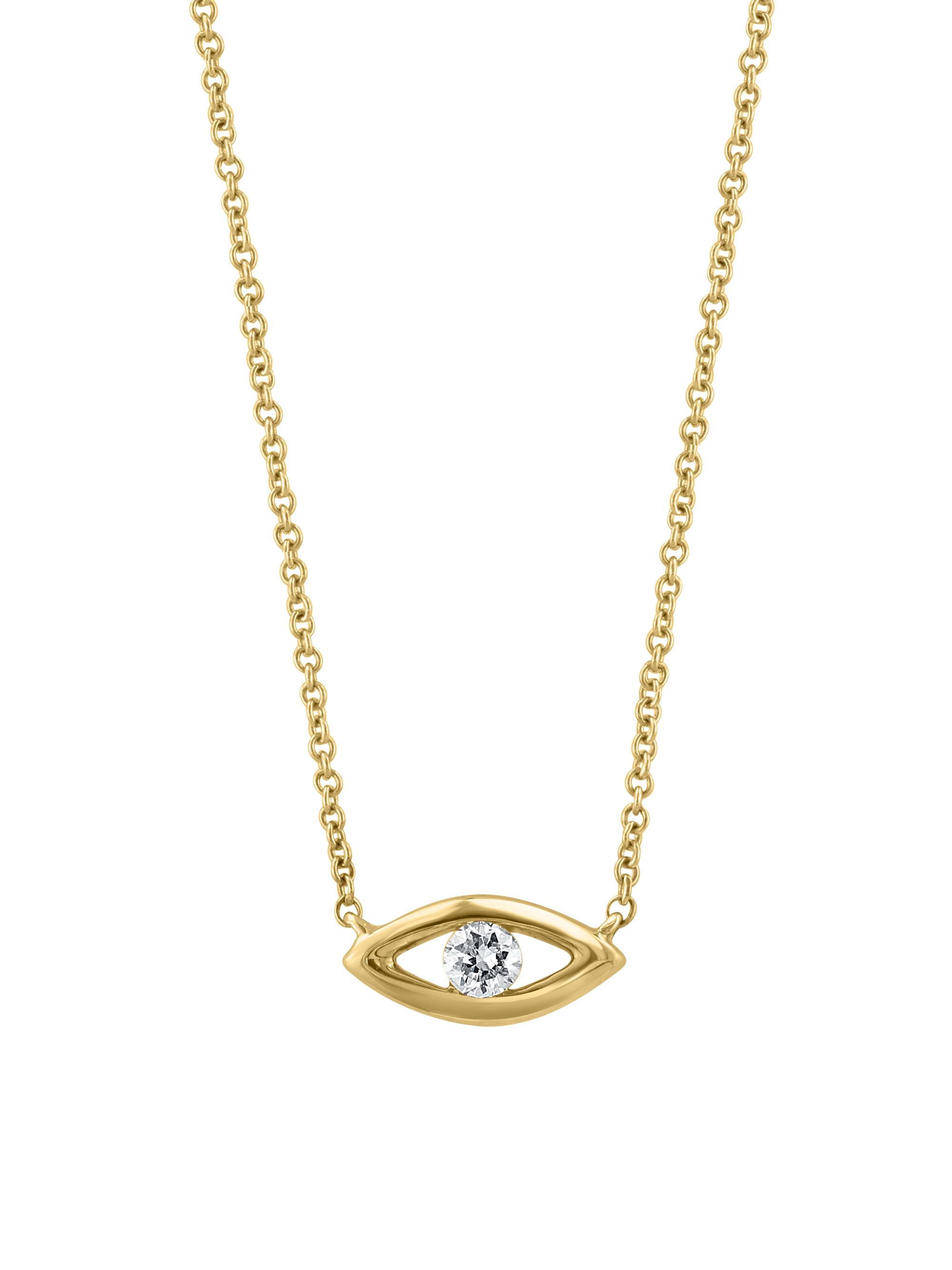 Saks Fifth Avenue Collection Women's 14K Yellow Gold & Diamond Eye Pendant Necklace - Yellow Gold