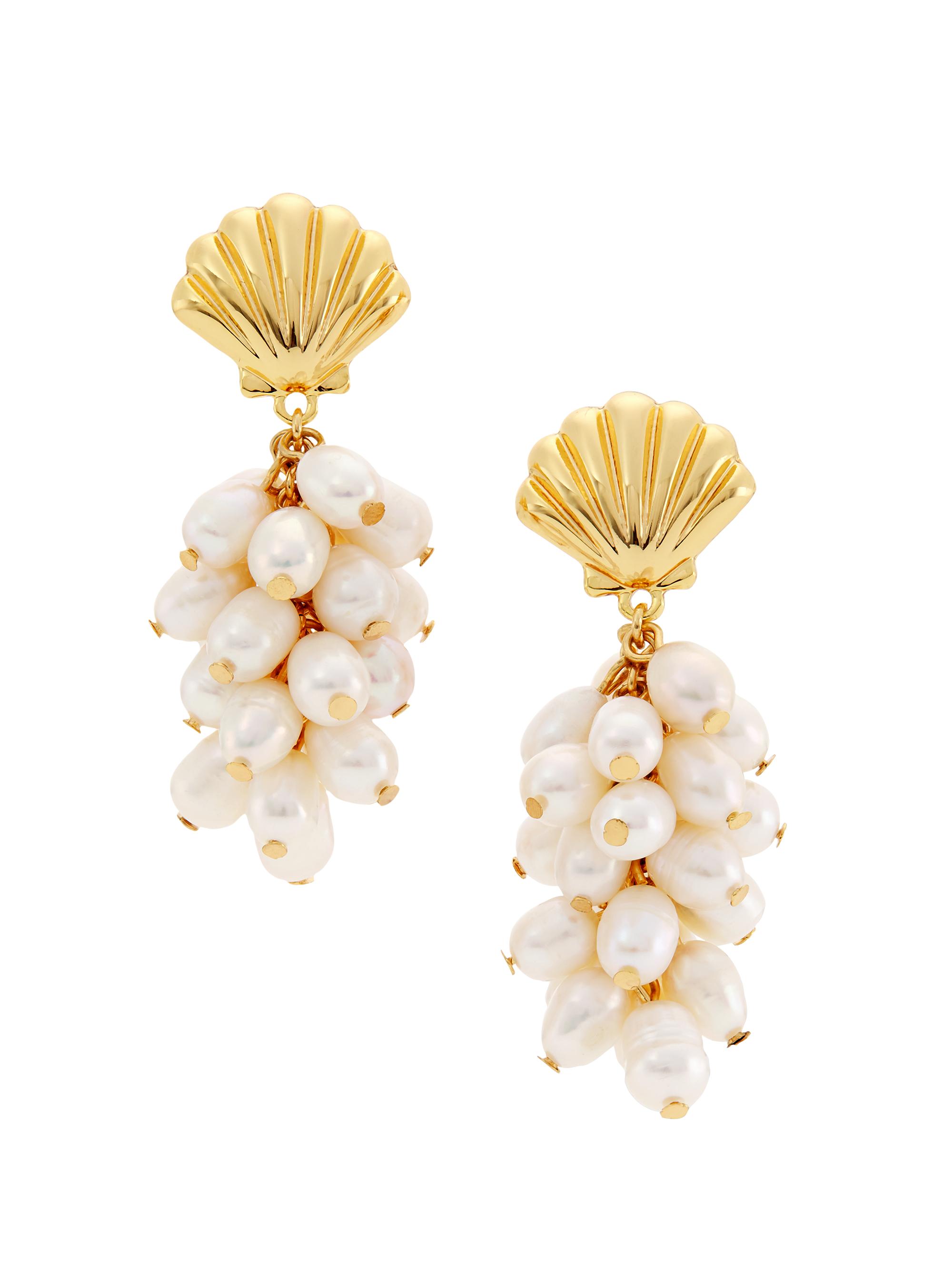 Kenneth Jay Lane Women's Gold-Plate & Pearl Cluster Drop Earrings - Gold